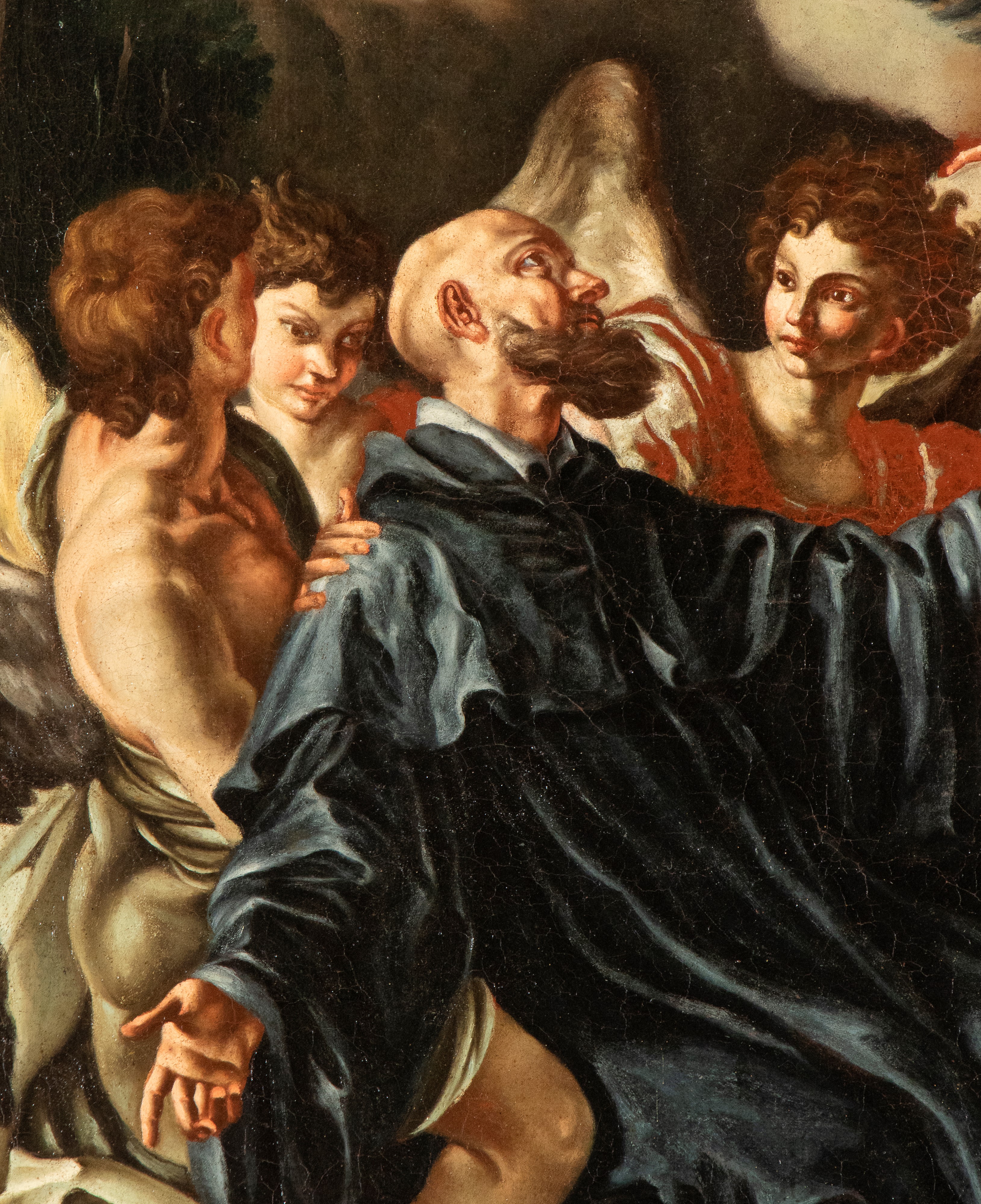 Artista Napoletano, XVIII Secolo - Autore non identificato, Visione mistica di San Gaetano da Thi...