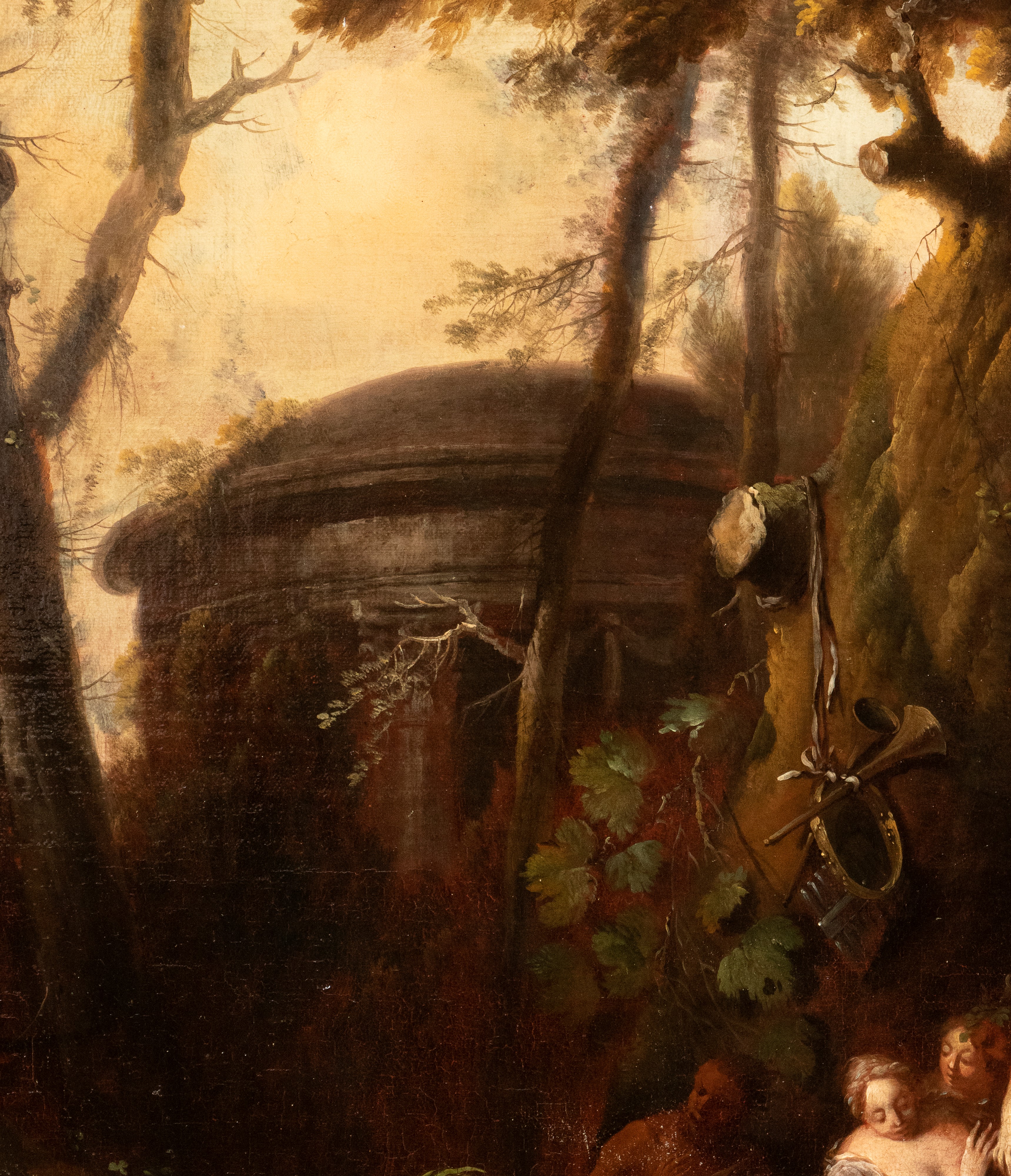 a) Baccanale con Bacco ubriaco; b) Baccanale con scena di sacrificio. Coppia di dipinti