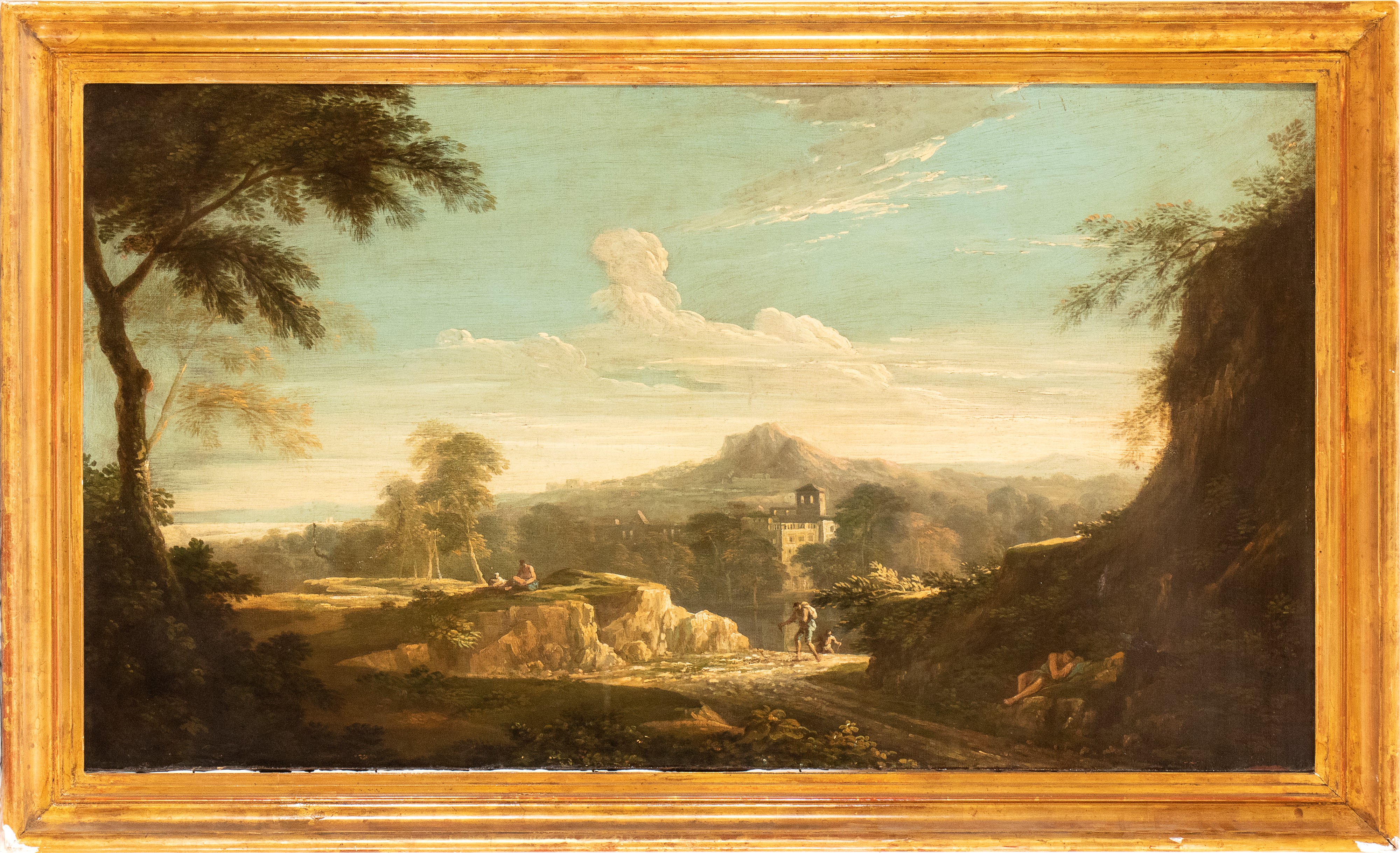 Artista Attivo a Roma, Prima Metà XVIII Secolo - Autore Sconosciuto, Paesaggio laziale con vianda...
