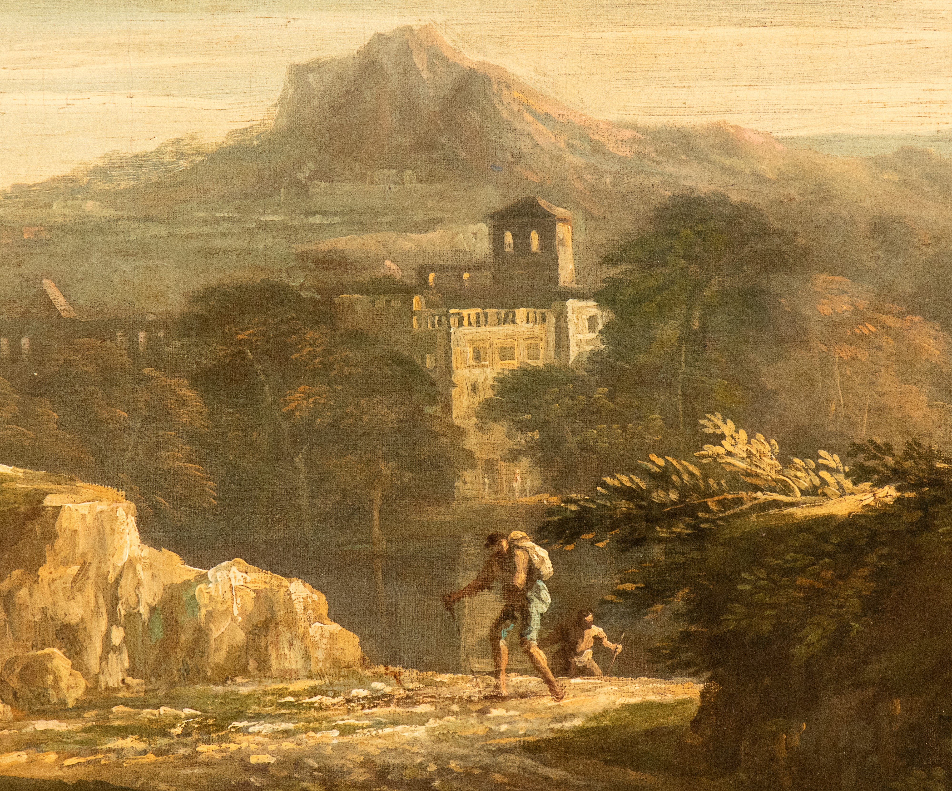 Artista Attivo a Roma, Prima Metà XVIII Secolo - Autore Sconosciuto, Paesaggio laziale con vianda...