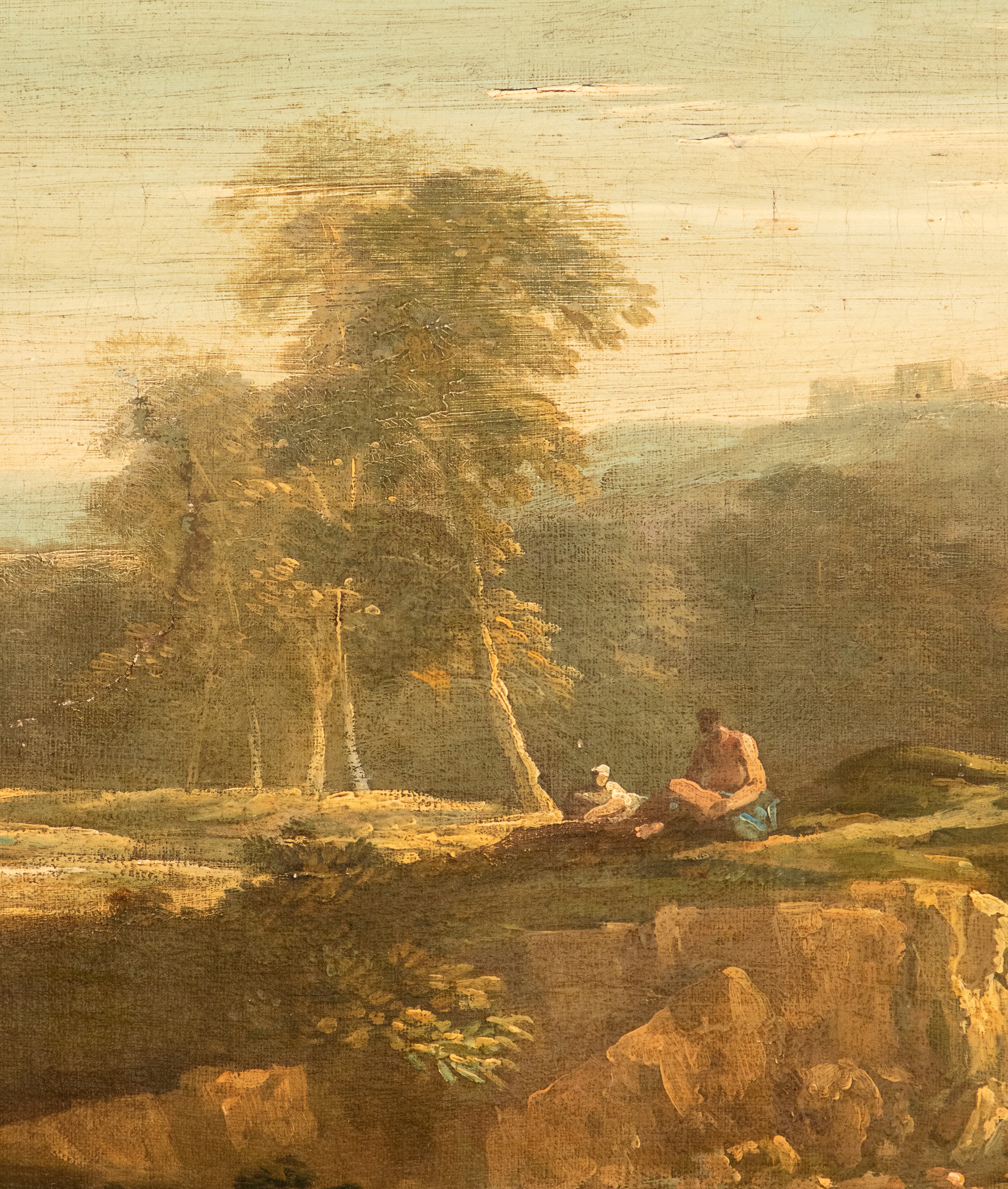 Artista Attivo a Roma, Prima Metà XVIII Secolo - Autore Sconosciuto, Paesaggio laziale con vianda...
