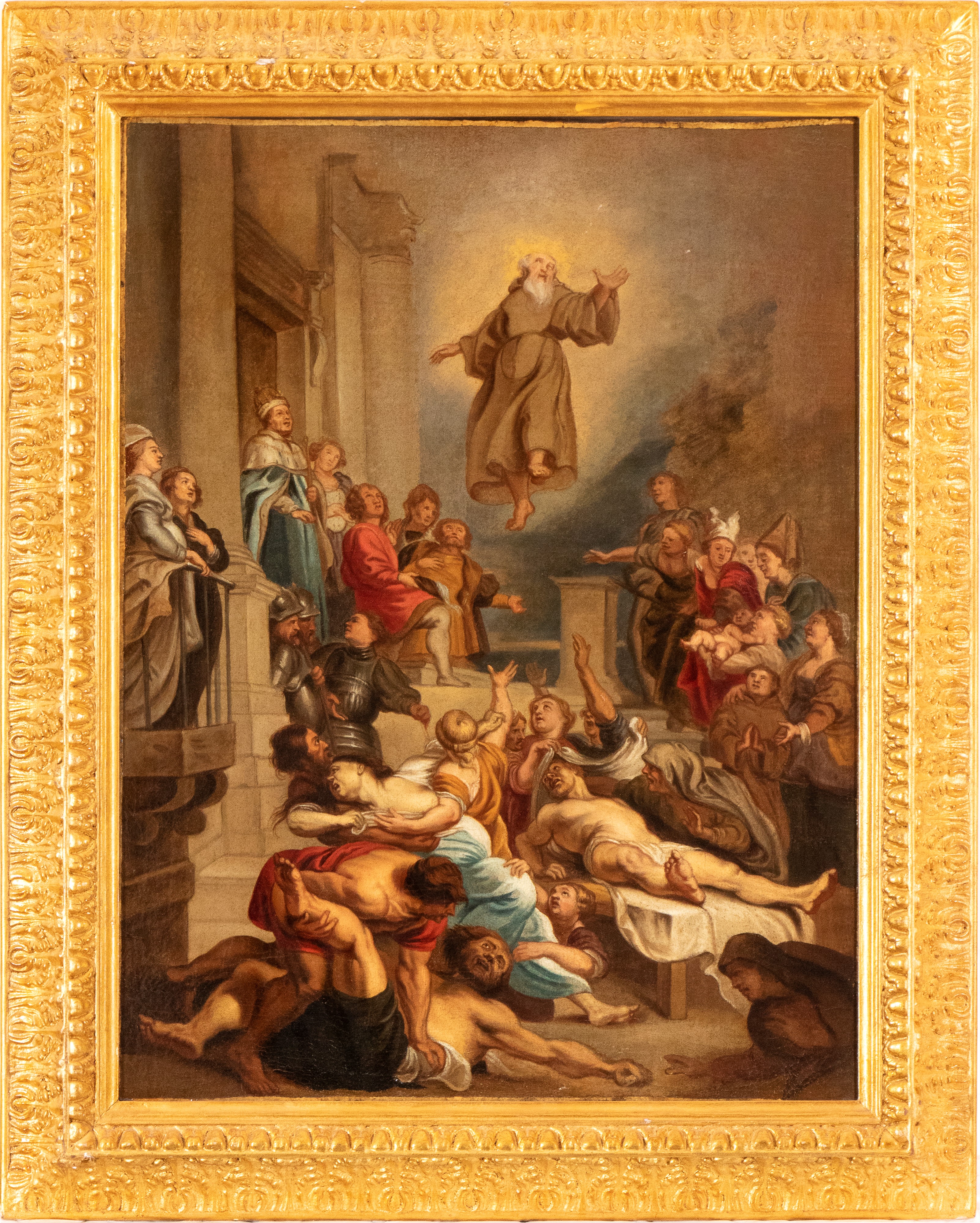 Artista Fiammingo, XVII Secolo - Autore sconosciuto, Miracolo di San Francesco di Paola, olio su ...