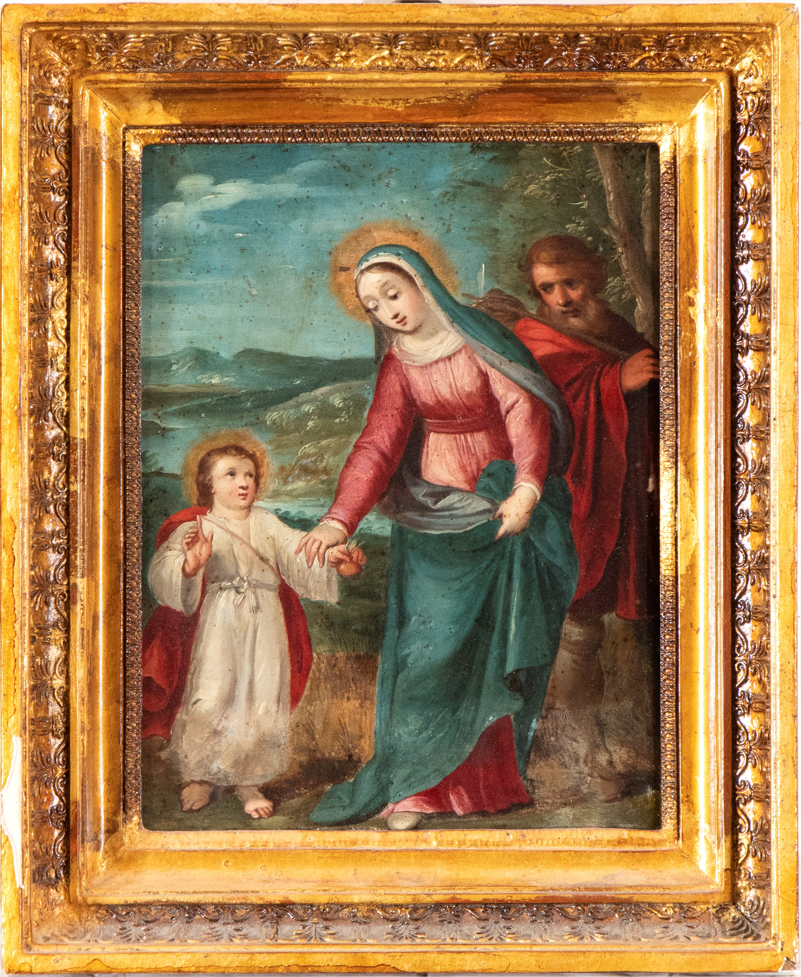 Artista Italiano, XVIII Secolo - Sacra famiglia, olio su tela