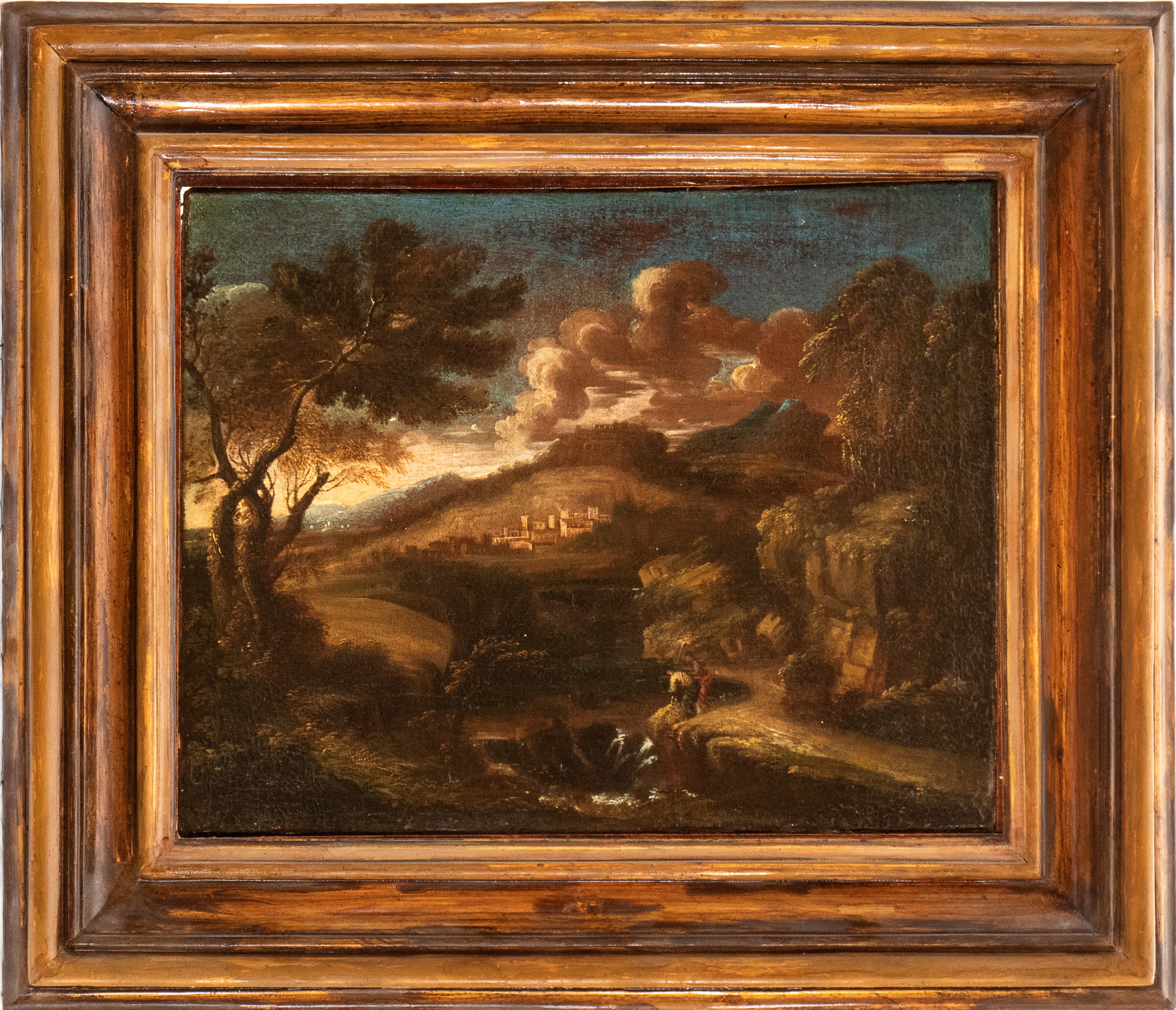 Artista Centro-italiano, XVII - XVIII Secolo - Paesaggio, olio su tela