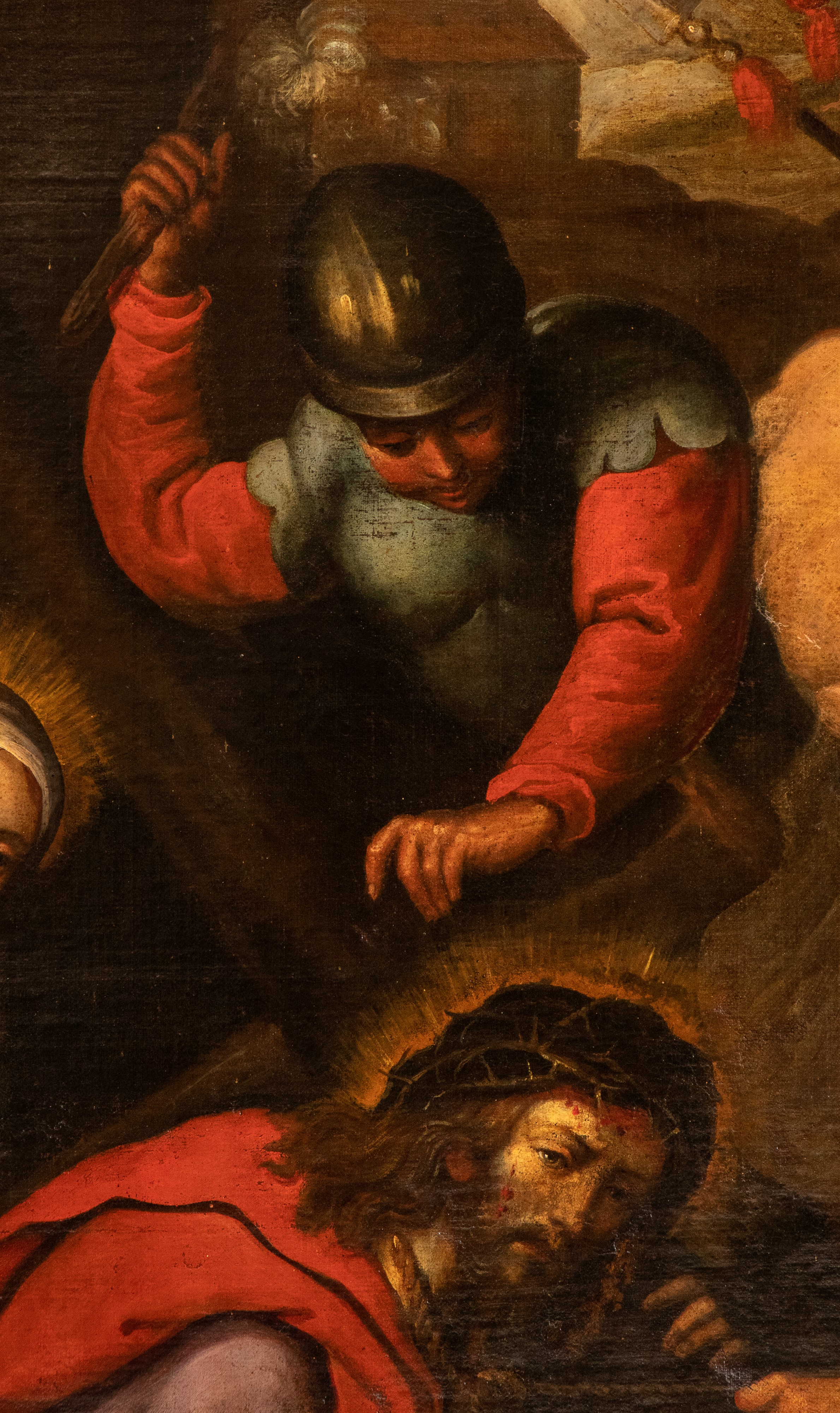 Artista Fiammingo, XVII Secolo - Salita al Calvario, olio su tela