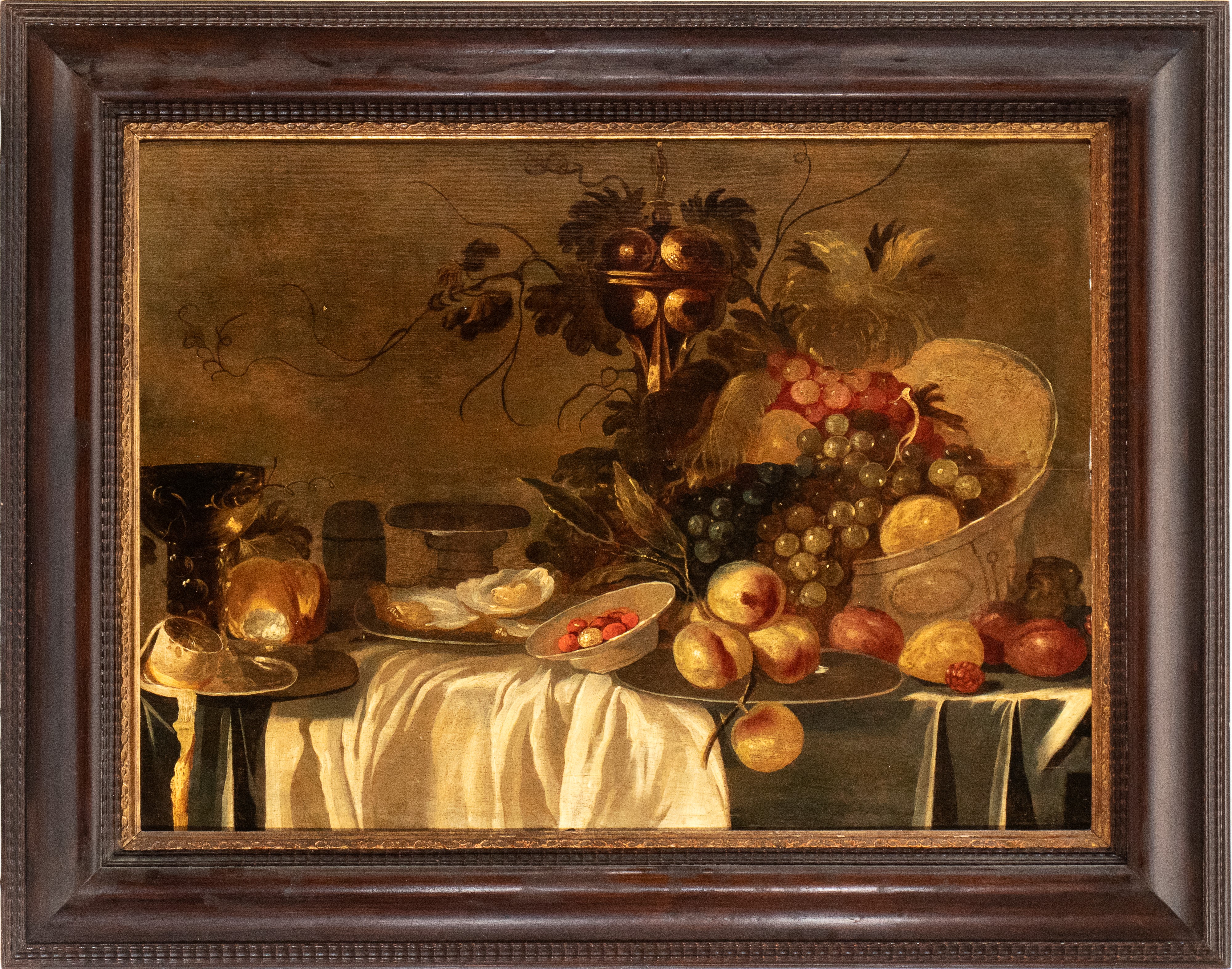 Nei Modi della Pittura Olandese del XVII Secolo - Natura morta con frutta, olio su tavola