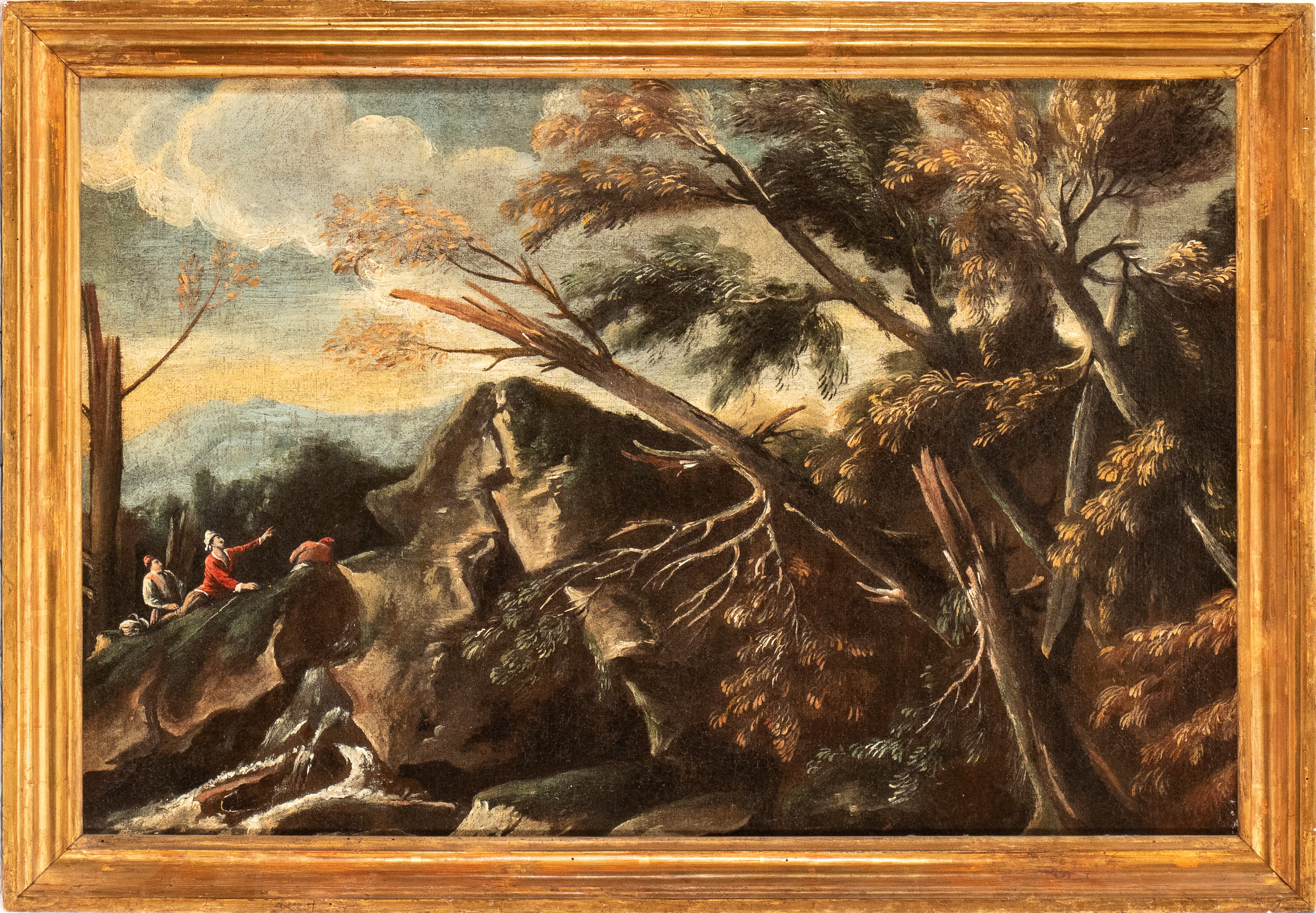Anonimo della Seconda Metà del XVIII Secolo - Autore sconosciuto, Paesaggio con alberi spezzati, ...