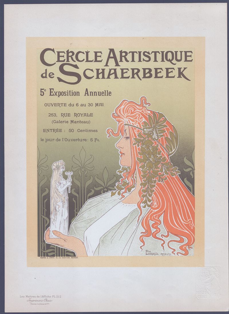 Henri Privat-livemont - Cercle Artistique de Schaerbeek, litografia a colori