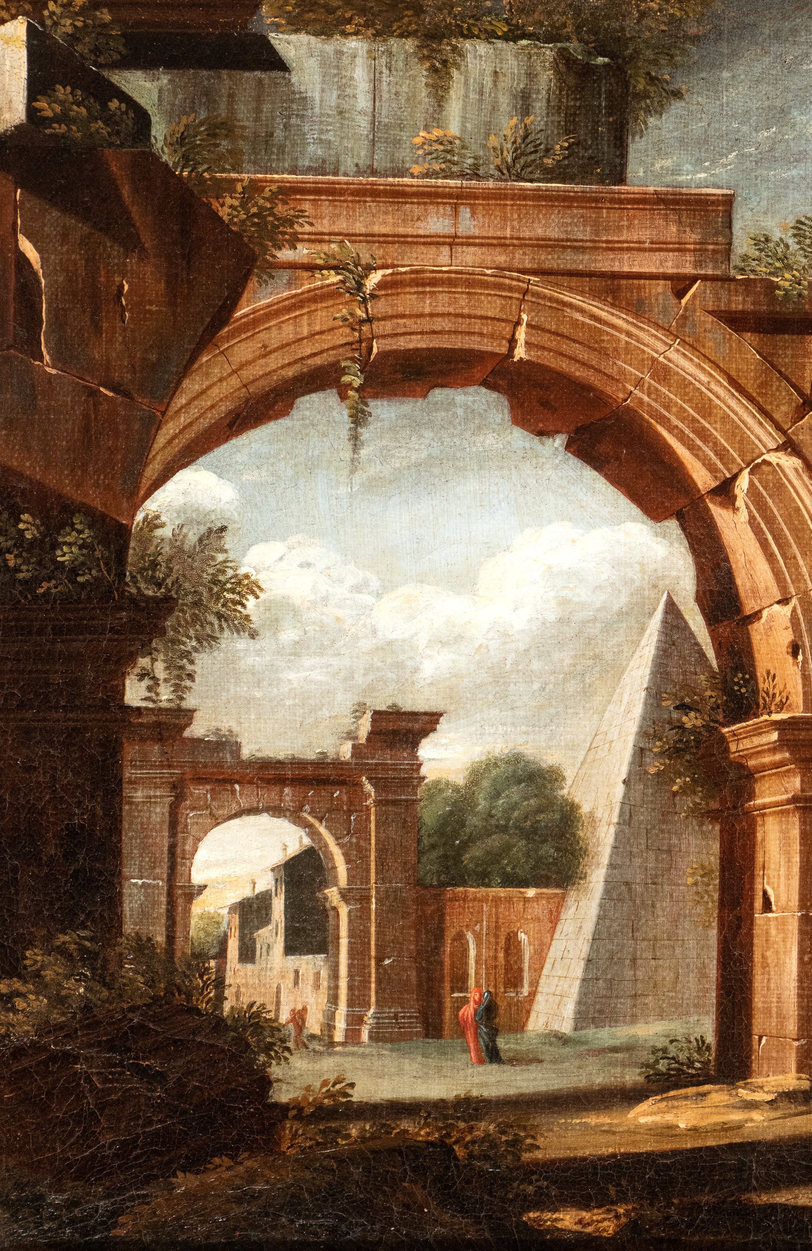 Niccolò Codazzi - Capriccio architettonico con Cristo e la Maddalena e Capriccio architettonico c...