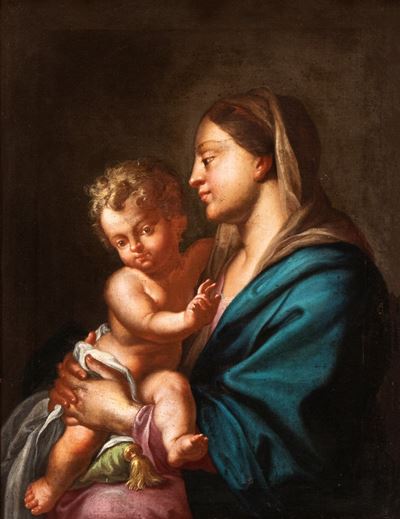 Autore sconosciuto, Madonna con Bambino, olio su tela
