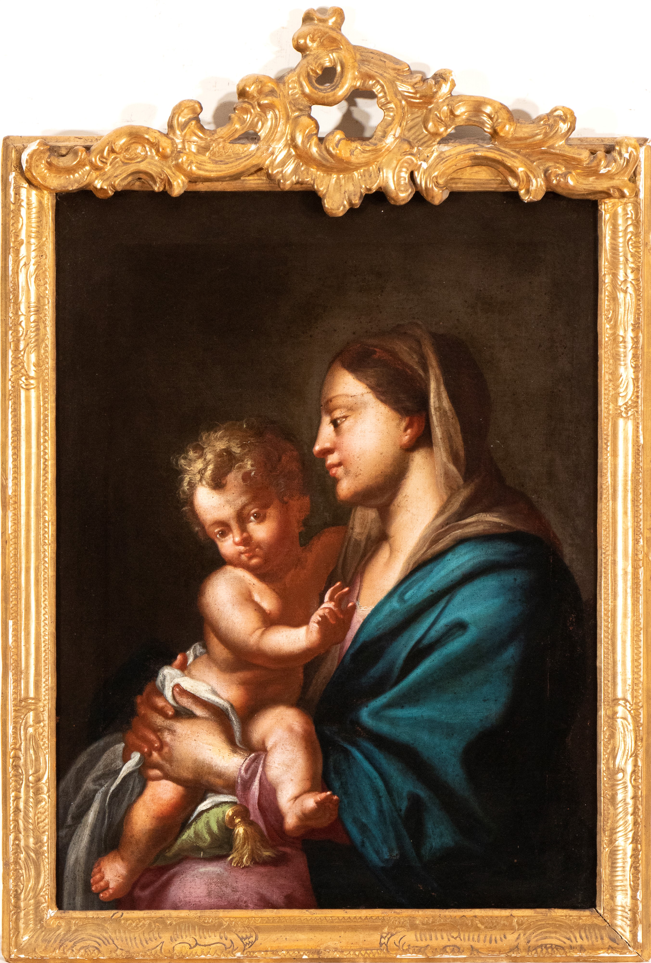 Artista Attivo a Roma, Prima Metà XVIII Secolo - Autore sconosciuto, Madonna con Bambino, olio su...