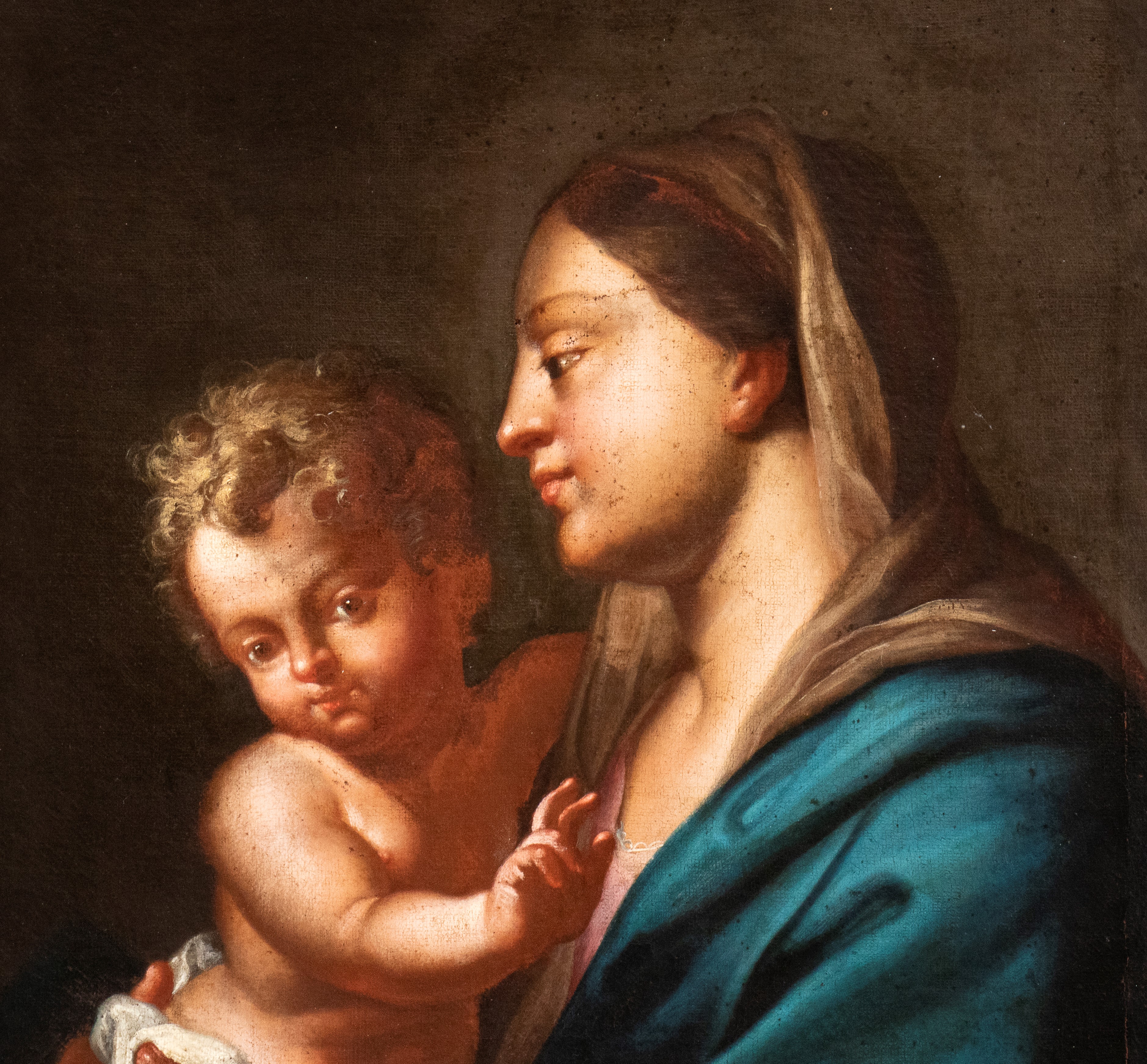 Artista Attivo a Roma, Prima Metà XVIII Secolo - Autore sconosciuto, Madonna con Bambino, olio su...