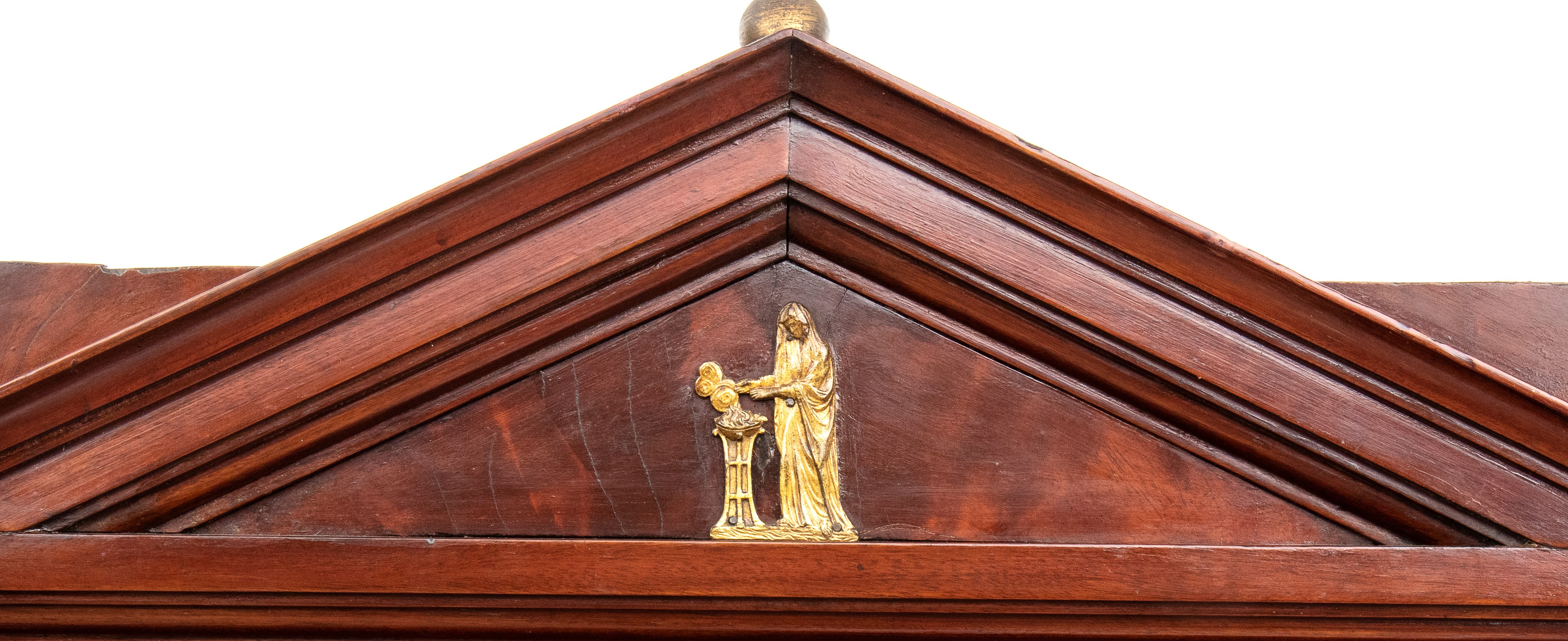 Ribalta doppio corpo a tempio con piano interno in mogano, XVIII secolo