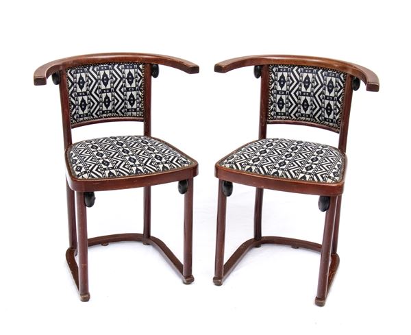 MICHAEL THONET - Coppia di sedie su disegno di Josef Hoffmann
