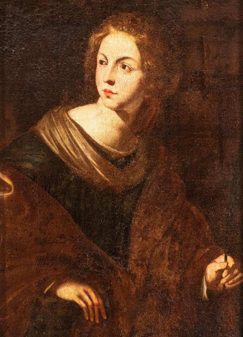 Artista Napoletano, XVII Secolo - Maria Maddalena, olio su tela