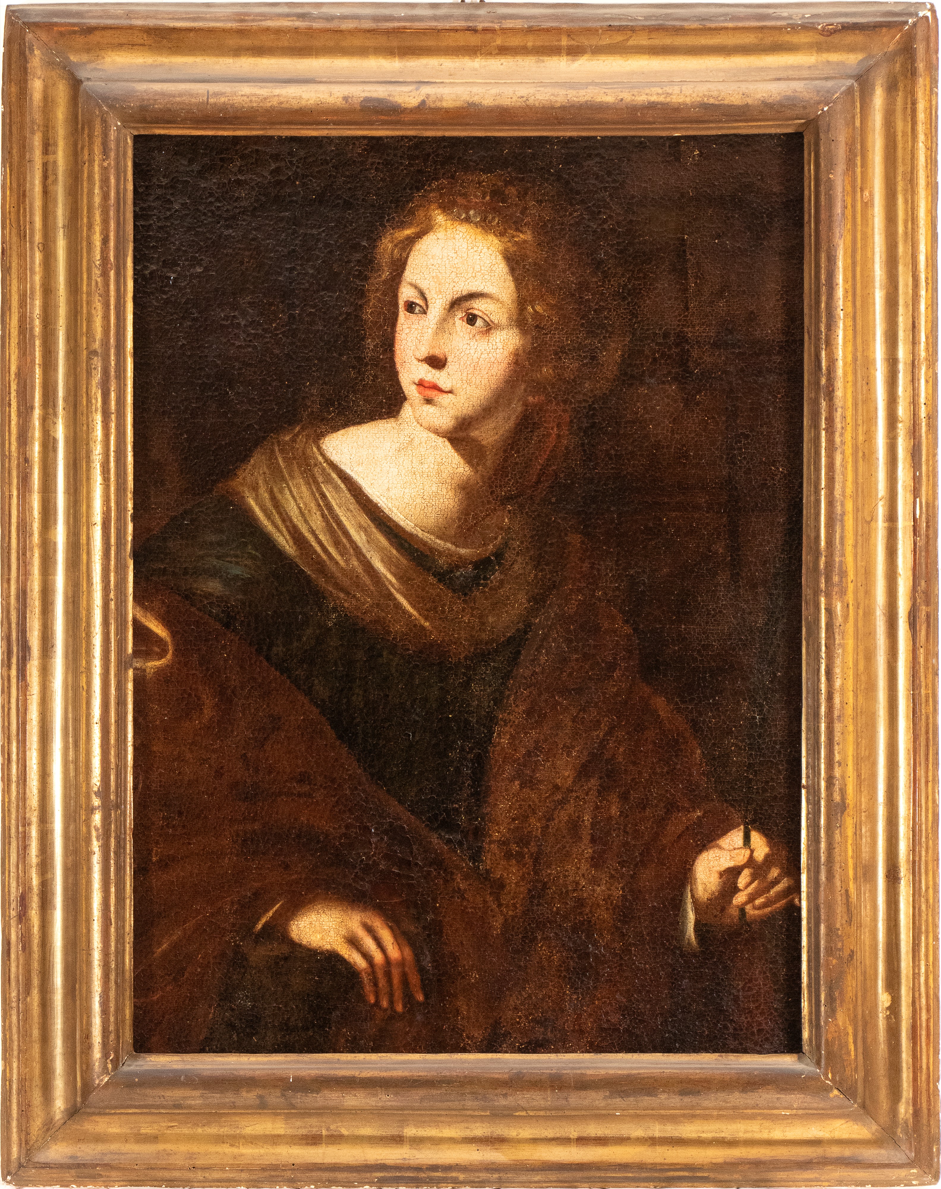 Artista Napoletano, XVII Secolo - Maria Maddalena, olio su tela