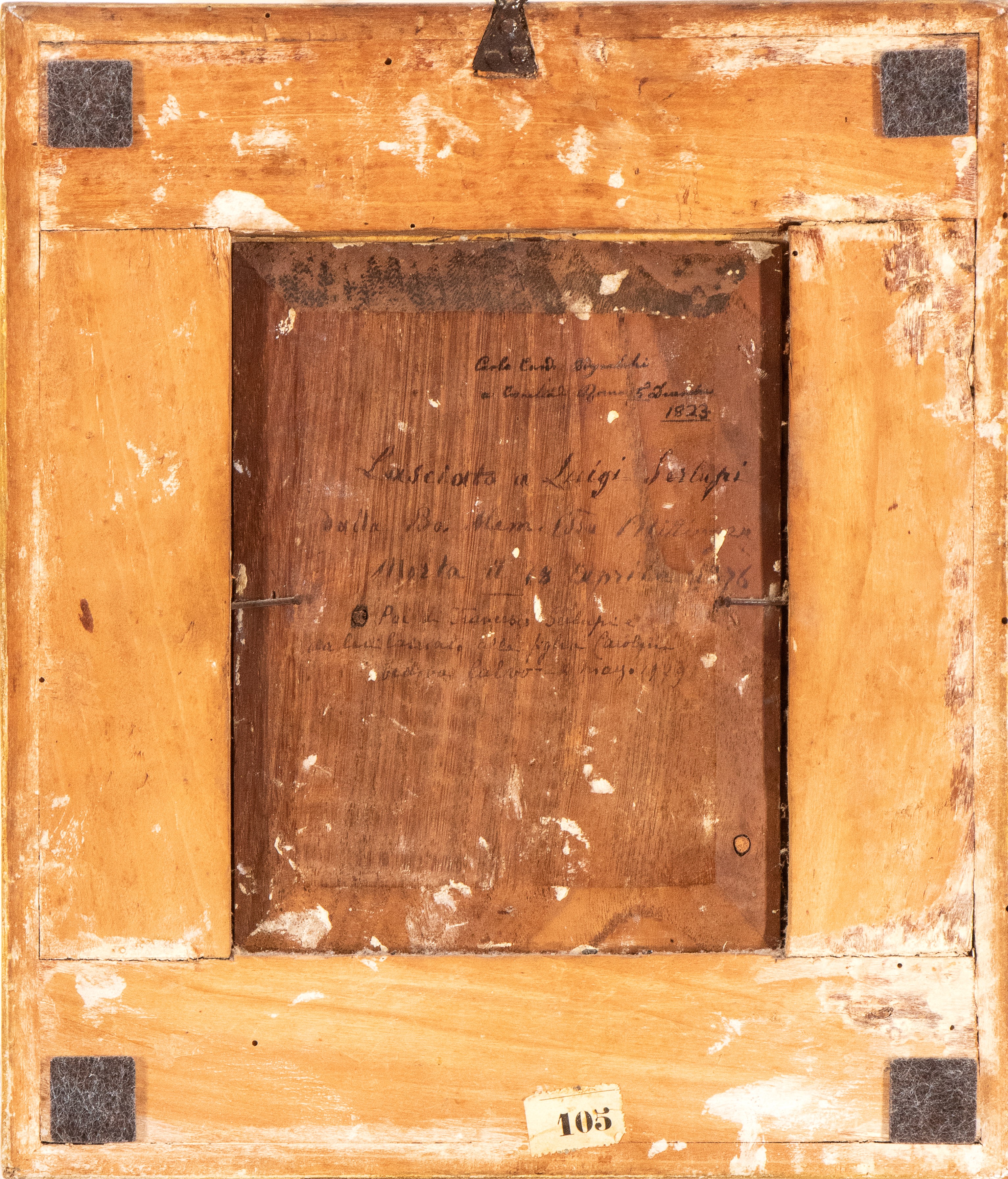 Attribuito a Unknown, Profilo di San Carlo Borromeo, olio su tavola