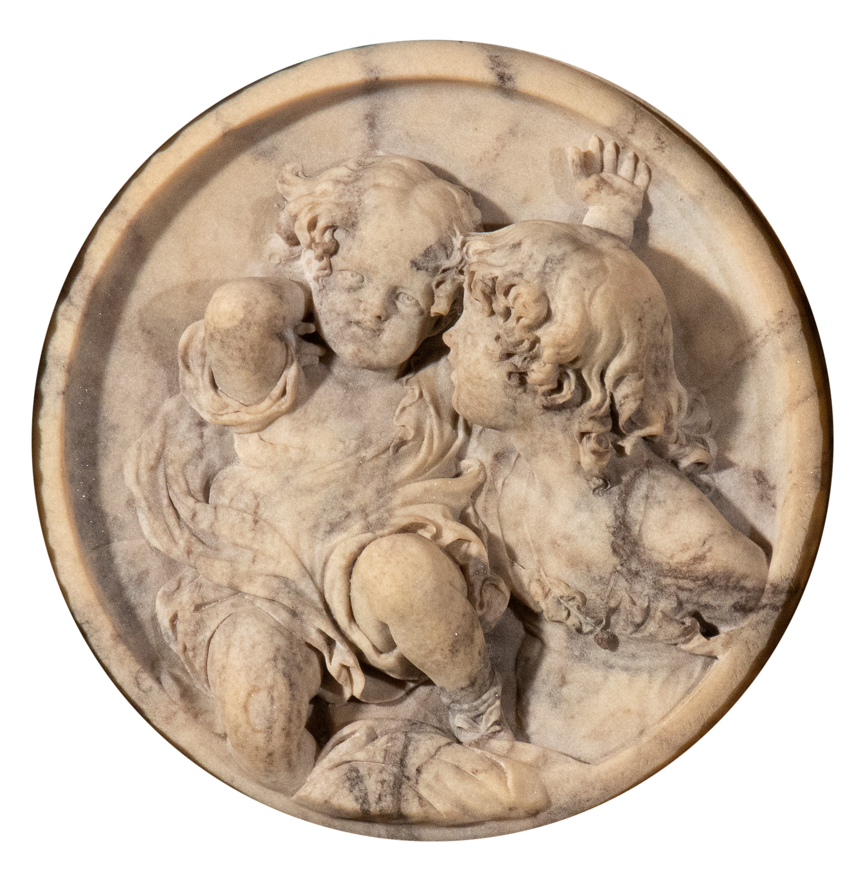 Edward William Wyon - Clipeo in marmo con fanciulli