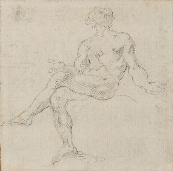 Studio per una figura maschile seduta