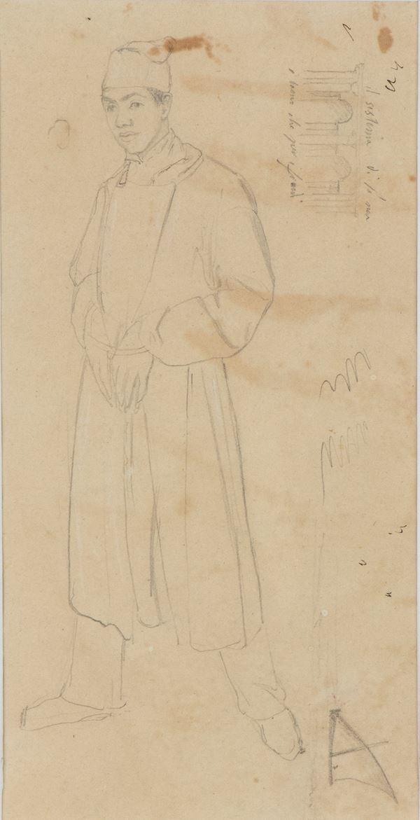 NINO COSTA (Roma, 1826 - Marina di Pisa, 1903) - Study for a Male Figure