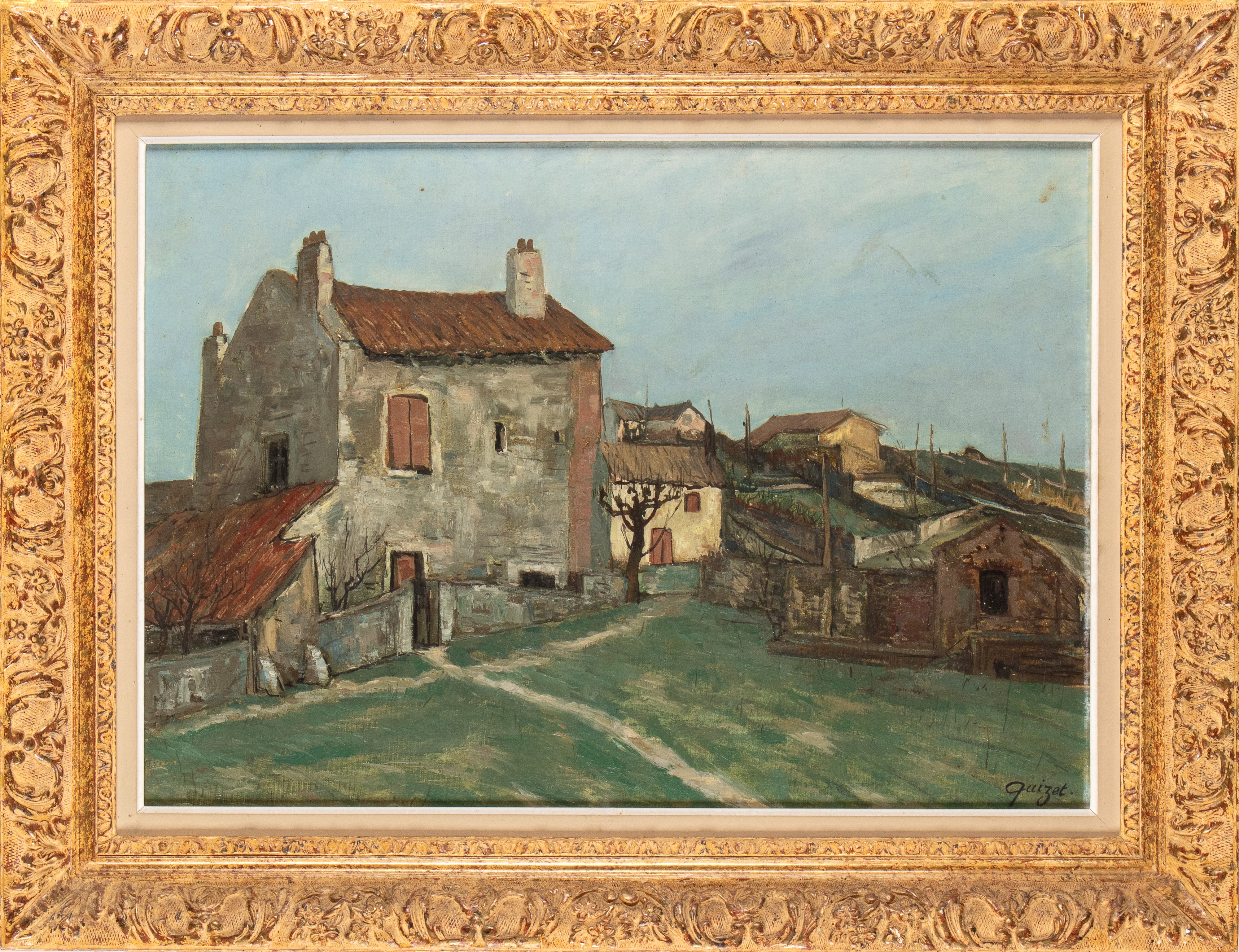 Alphonse Quizet - Paesaggio di campagna, olio su tela