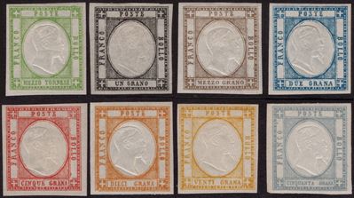 Serie Napoletana, La serie nuova con gomma, 1861 - n.17/24