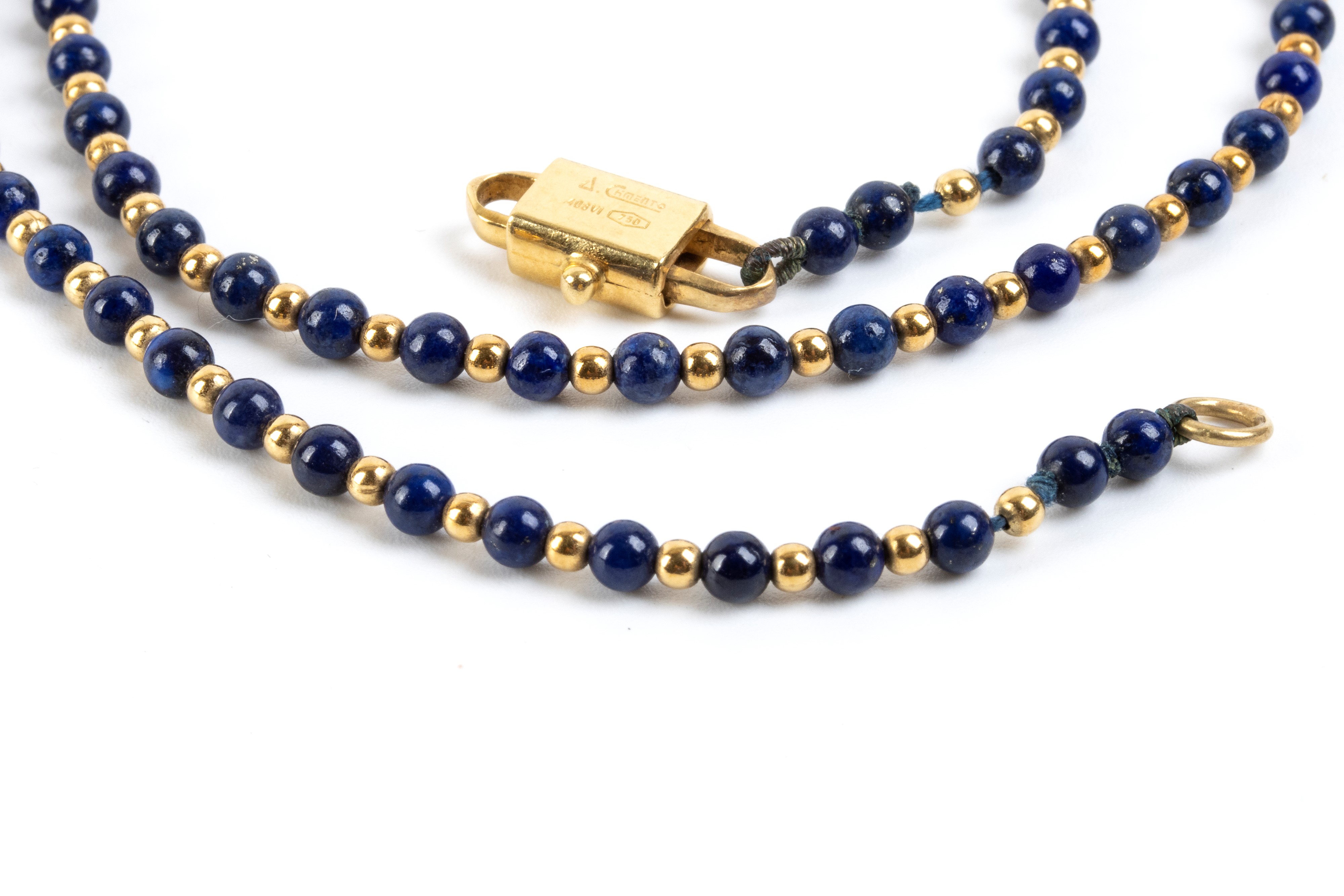 Chimento - Demi parure in oro giallo 18k con perle coltivate d’acqua salata e lapislazzuli