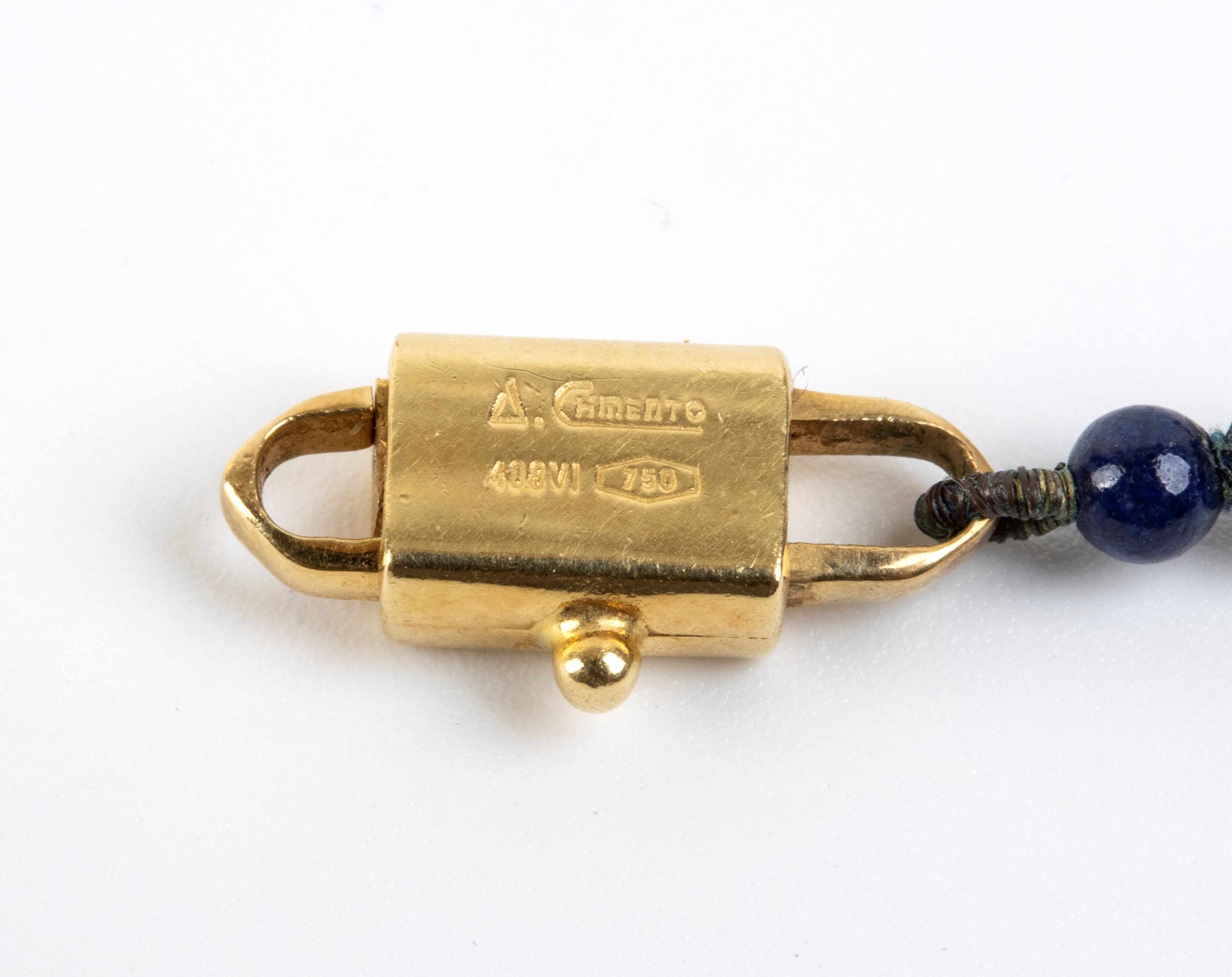 Chimento - Demi parure in oro giallo 18k con perle coltivate d’acqua salata e lapislazzuli