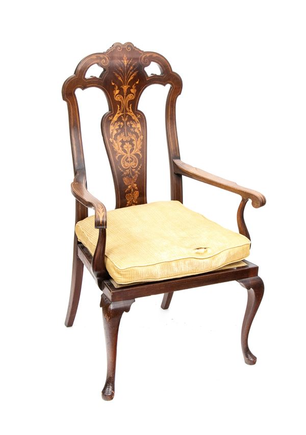 Sedia intarsiata olandese