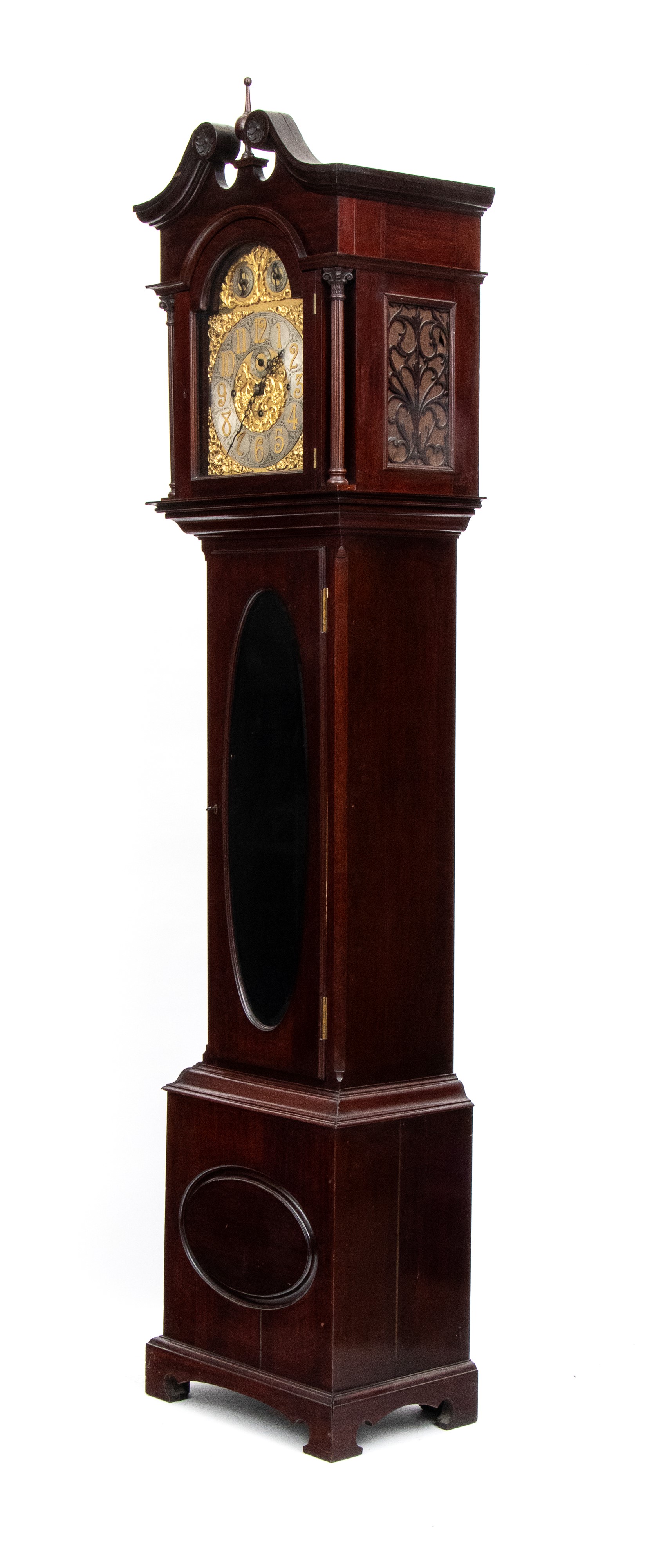 Orologio a torre Georgiano in legno di mogano, XIX secolo