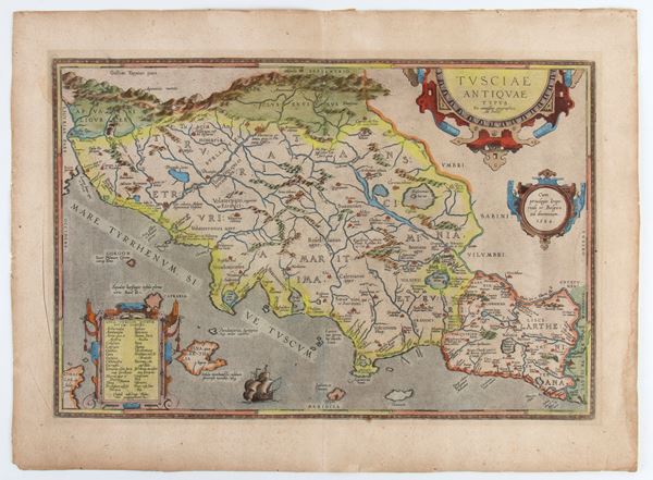 Abraham Ortelius - [italia - Tuscia] TUSCIAE ANTIQUAE TYPUS