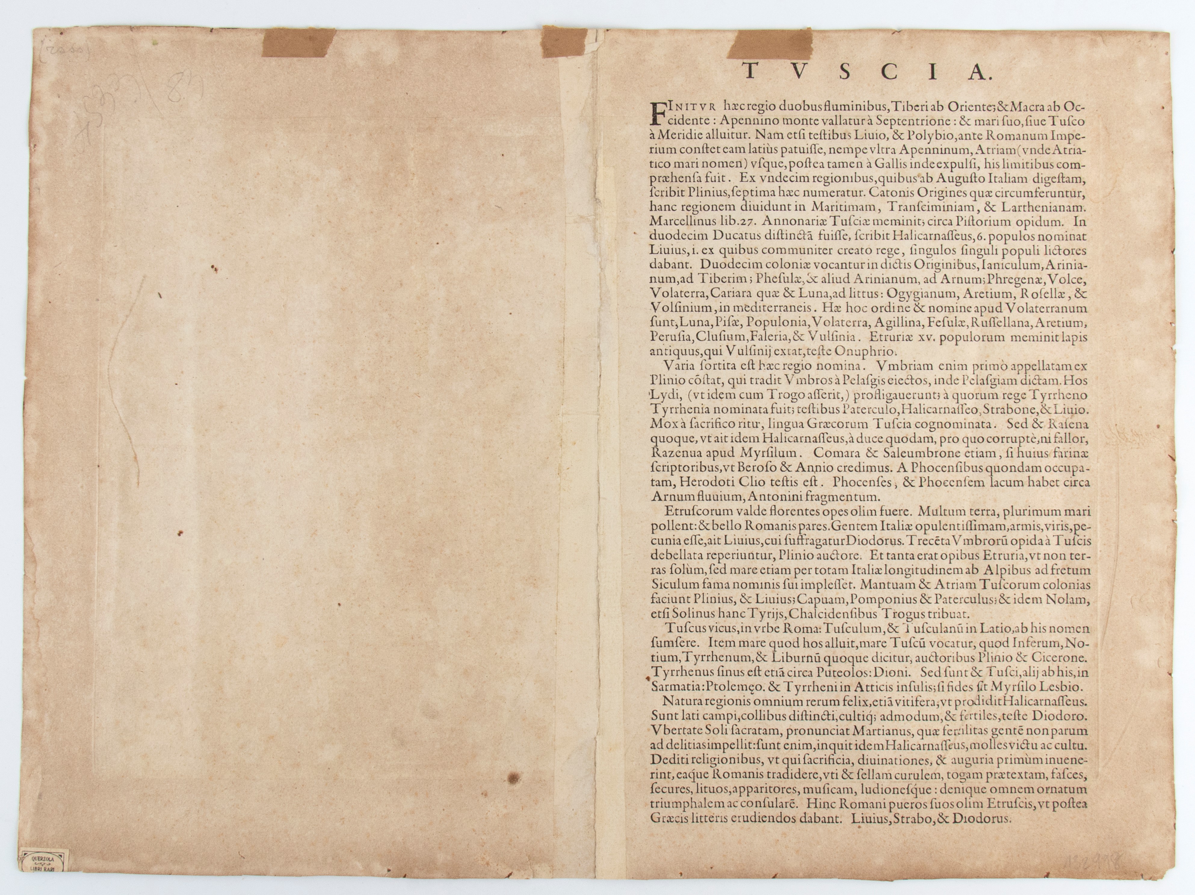 [italia - Tuscia] TUSCIAE ANTIQUAE TYPUS