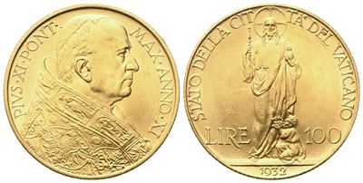 Pio XI (1922–1938), 100 Lire 1932 “Anno XI”
