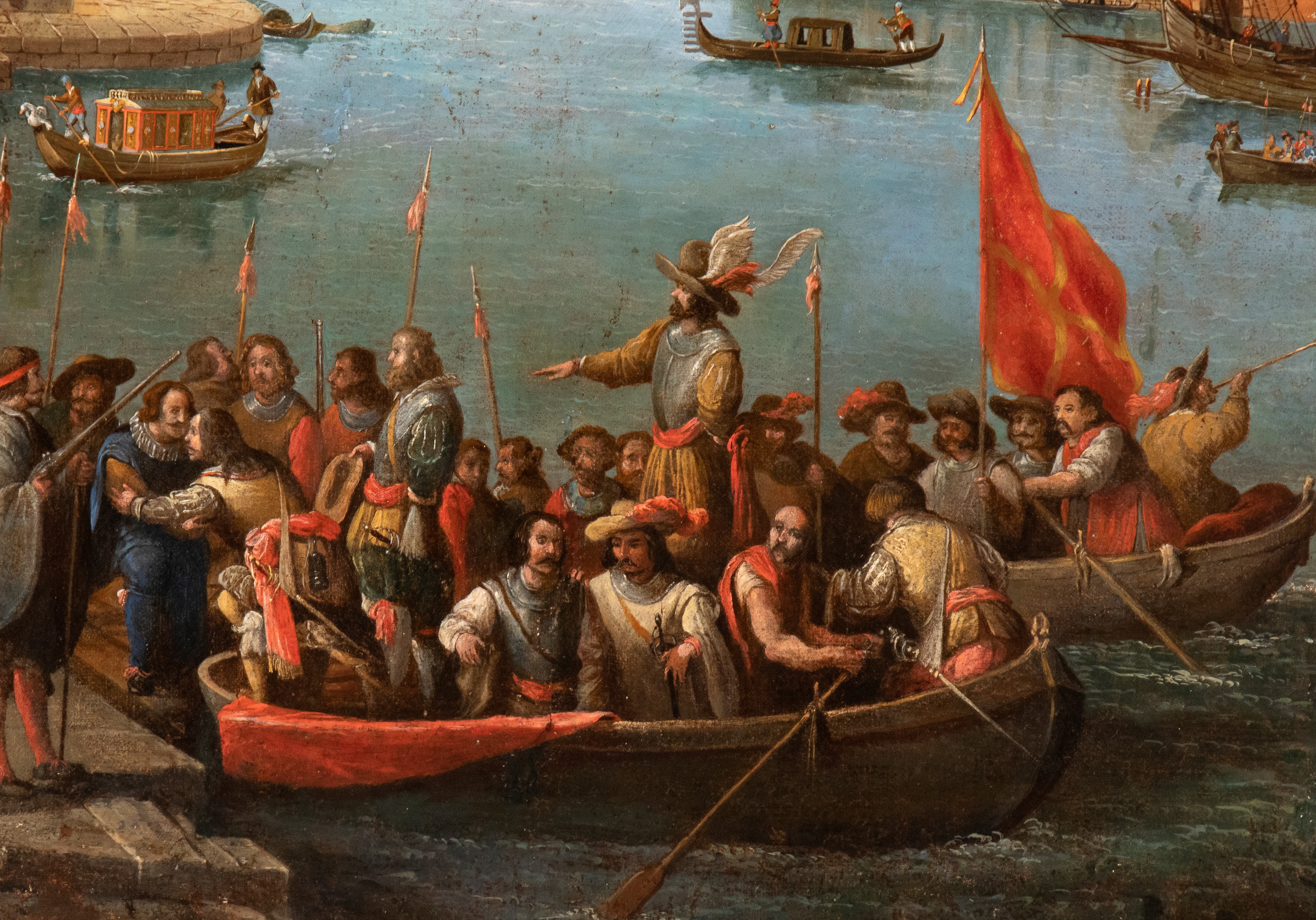 Veduta di Punta della Dogana e San Giorgio Maggiore con l'arrivo di una imbarcazione