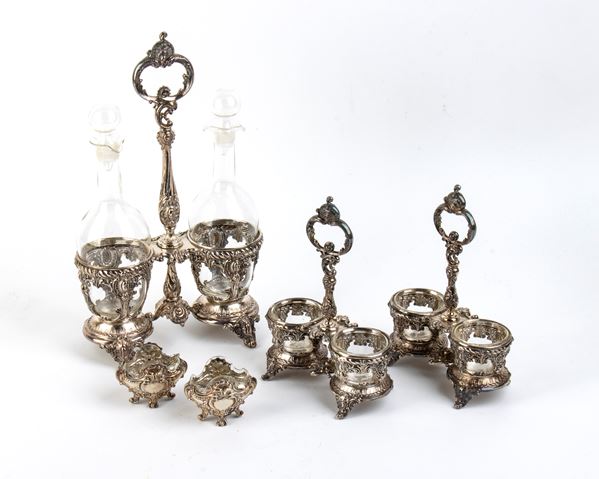 Set di oliere e saliere italiane in argento