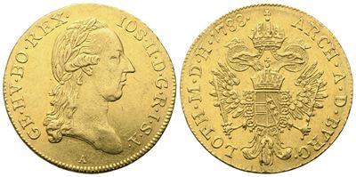Giuseppe II, Ducato austriaco 1788 (Vienna) – aquila bicipite e busto laureato, oro (3,46 g; 19,8...