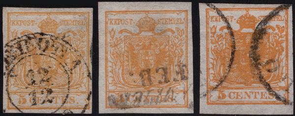 Lombardo Veneto - 5 centesimi, 3 esemplari