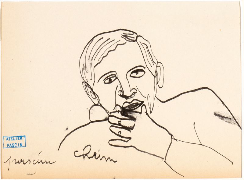 Jules Pascin - Chaïm Soutine, inchiostro su carta, 1925