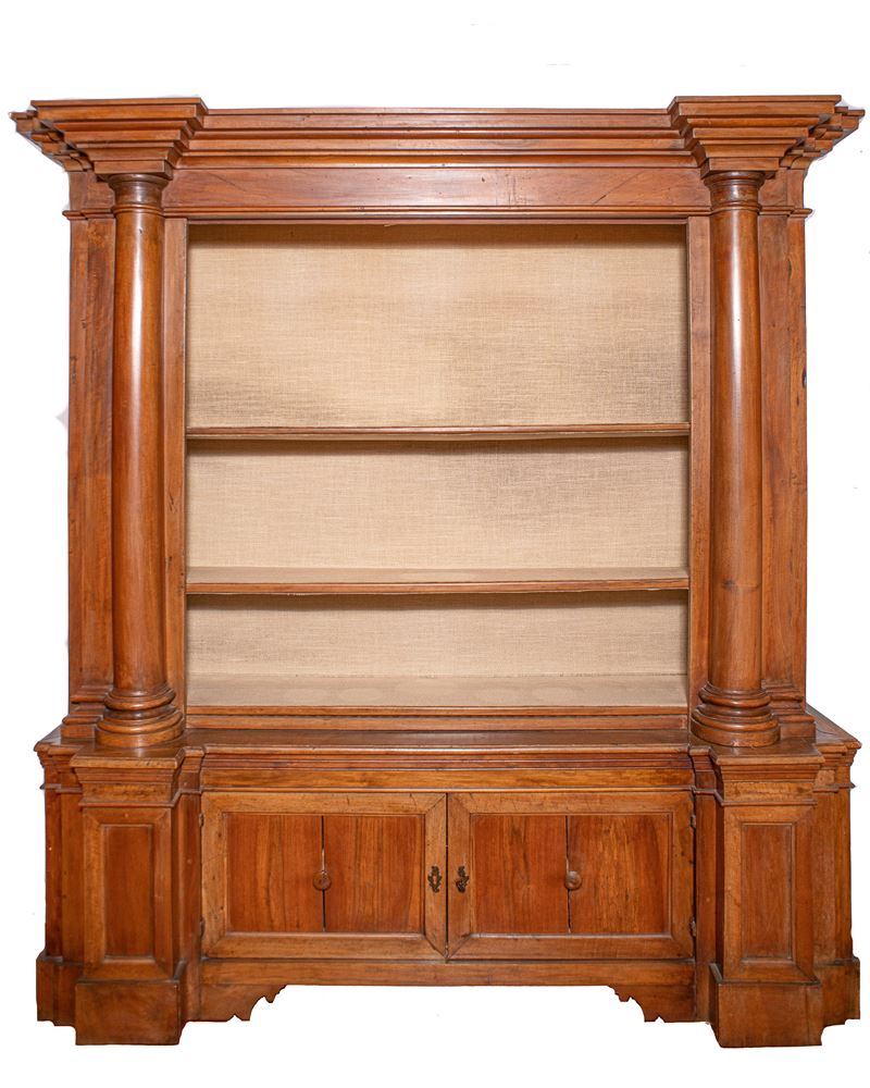 Libreria Neoclassica, noce massello, Area lombarda, XVIII secolo