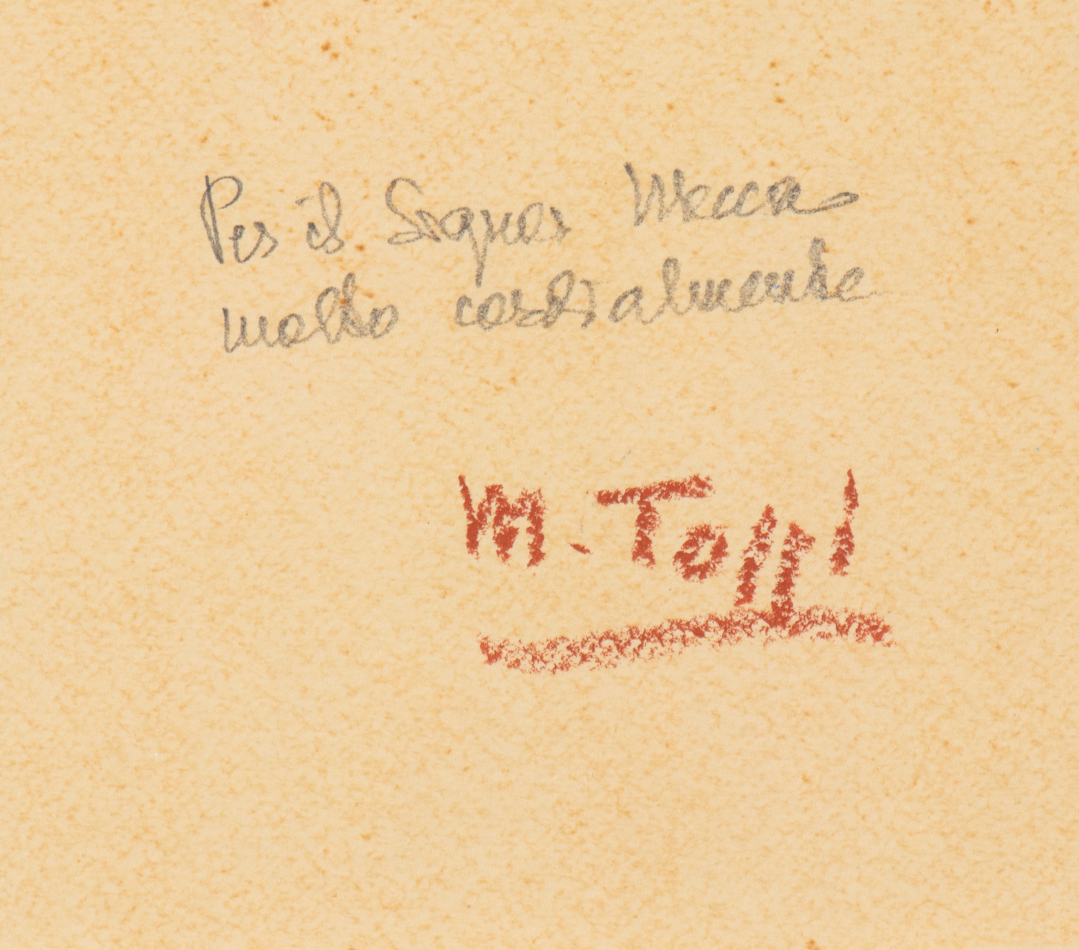 Mario Tozzi - Testina con frangetta - Pastelli su carta, 1977