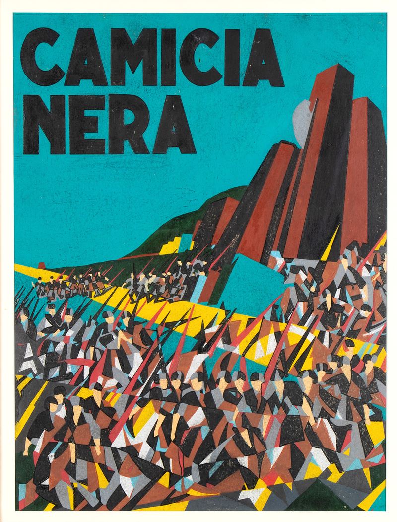 Guglielmo Sansoni Tato - Camicia nera - Tempera su cartoncino, 76 x 57 cm, Metà anni Venti