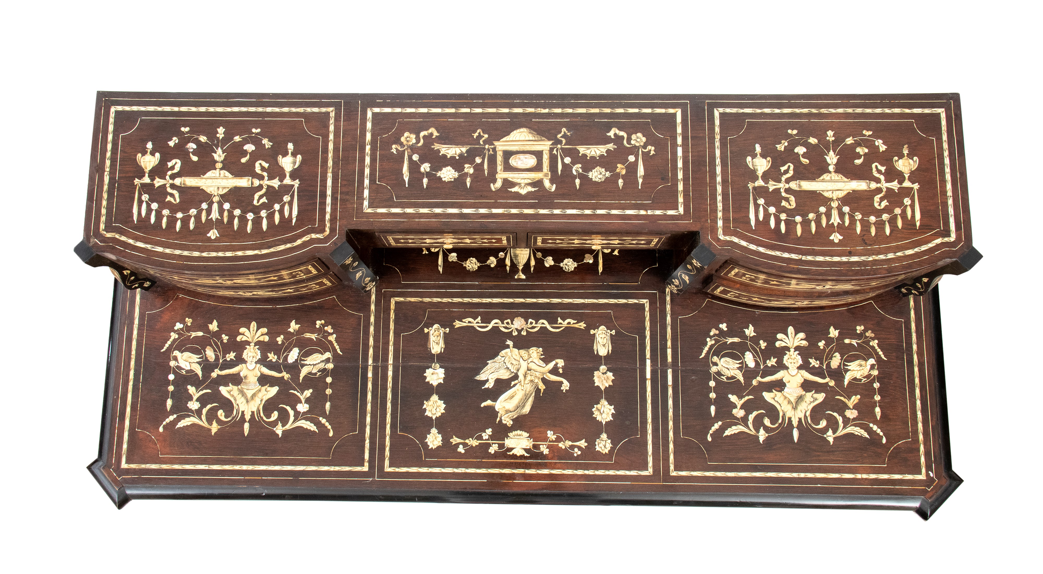 Scrivania Mazzarino intarsiata in avorio