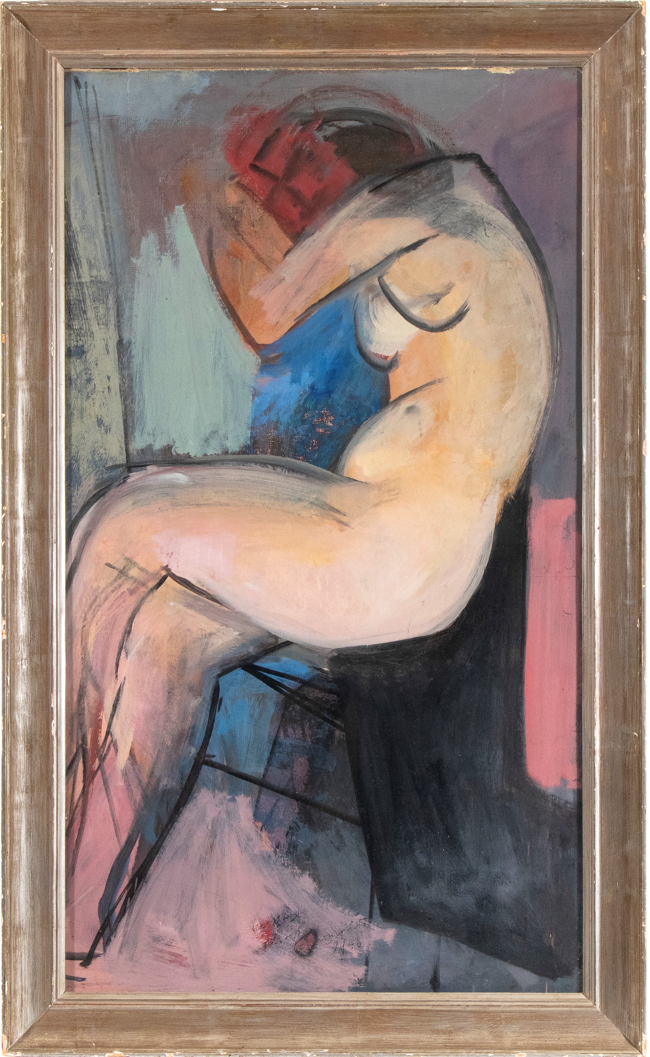 Mario Mafai - Nudo seduto, olio su tela, 91 x 51 cm, 1948