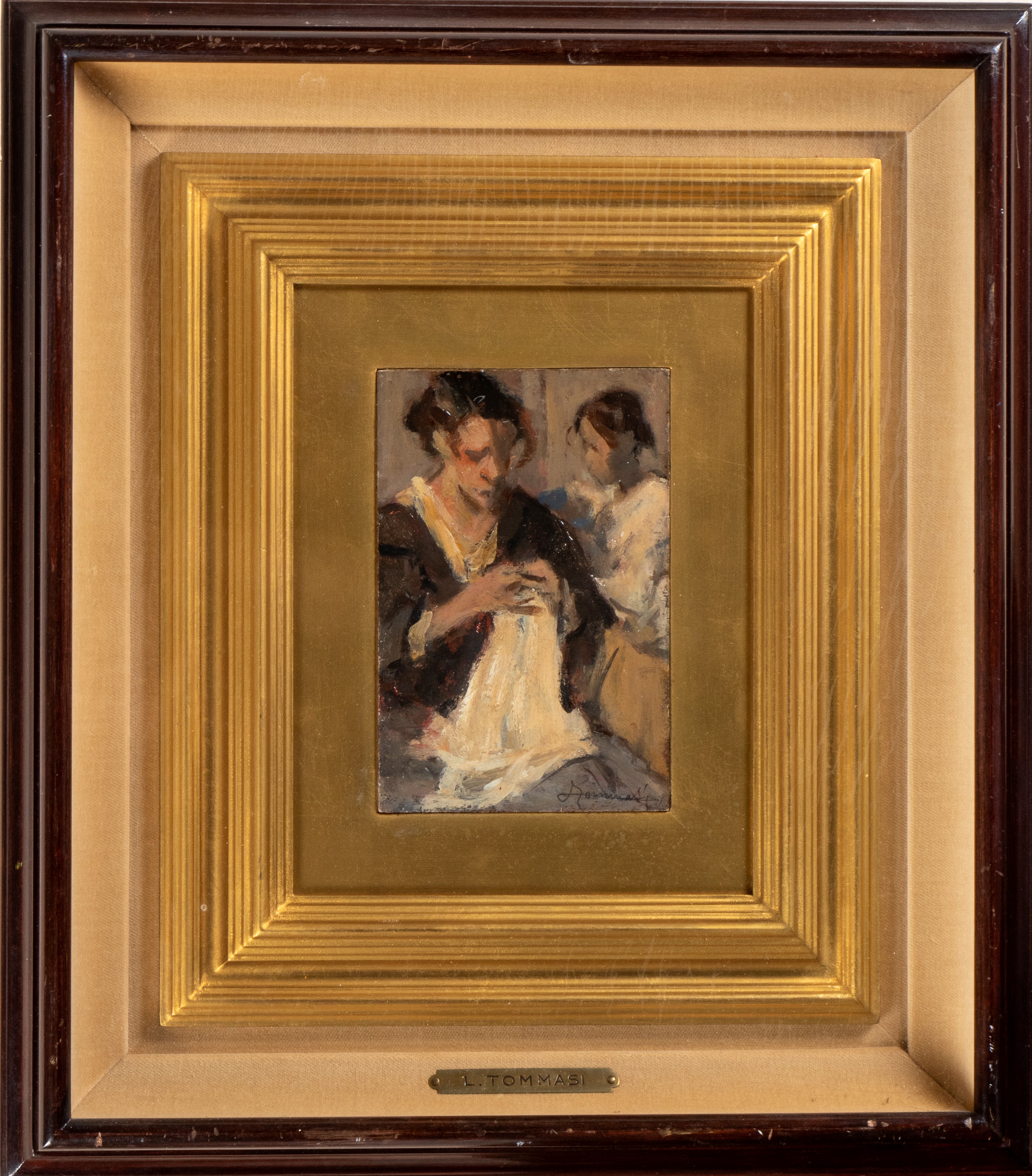 Ludovico Tommasi - Senza titolo, olio su cartoncino