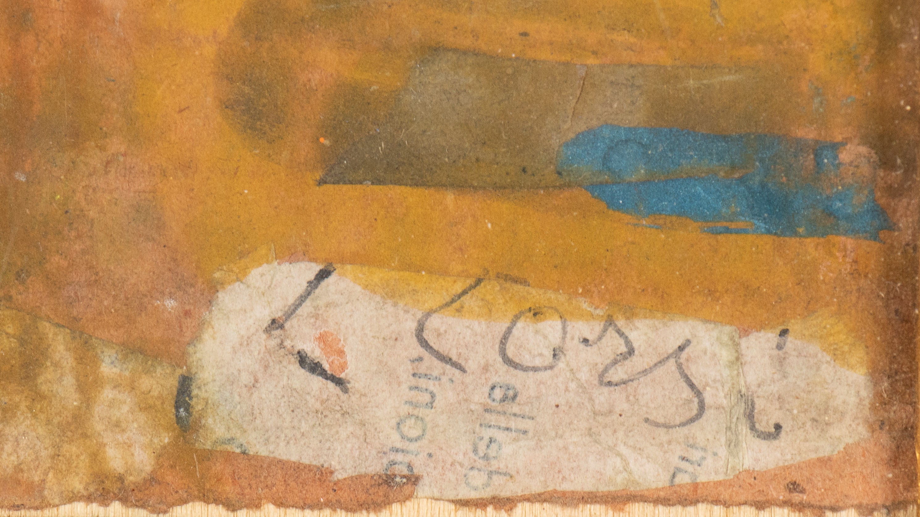 Carlo Corsi - Senza titolo, acquarello su carta e collage applicato su tavola
