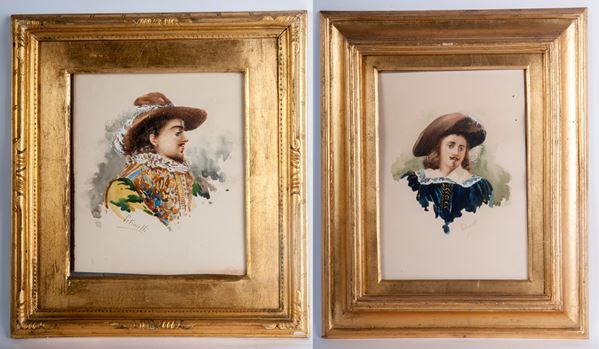 Lotto di due busti virili