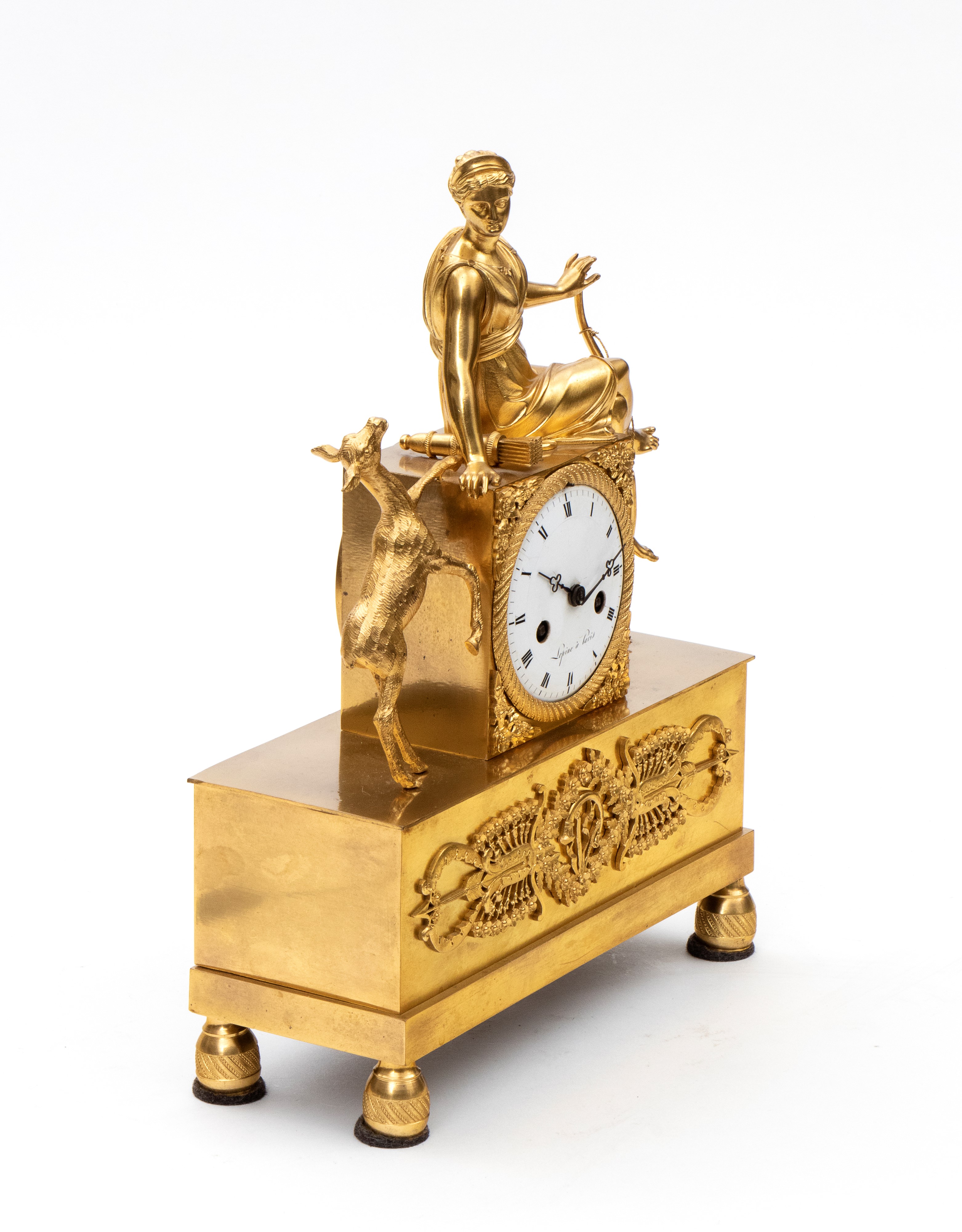 Lepin À Paris - Orologio da tavolo in bronzo dorato, Francia, XIX secolo
