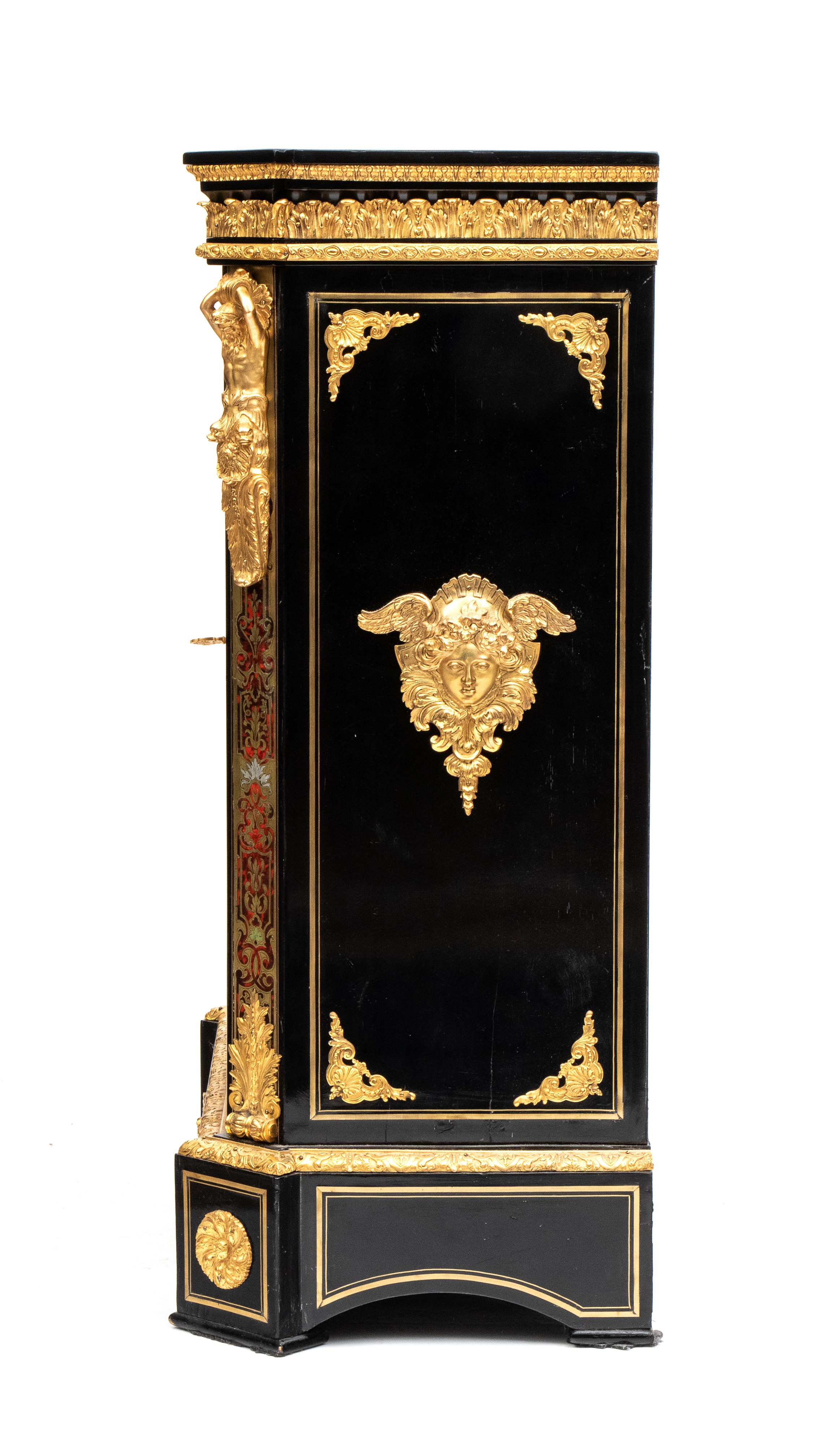 Hippolyte-edmé Pretot - Credenza ad un anta in stile Boulle con decorazioni in bronzo dorato e ap...