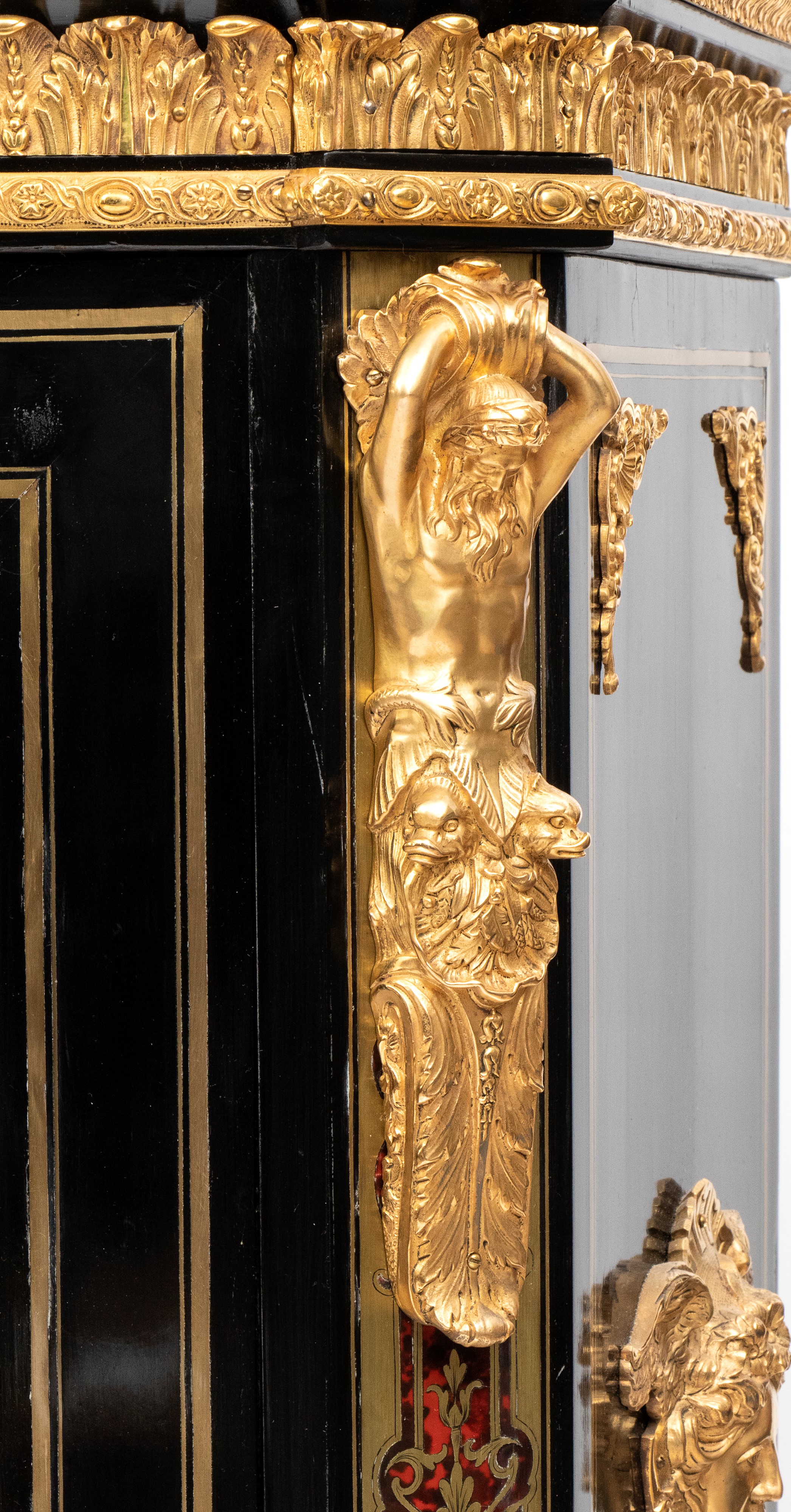 Hippolyte-edmé Pretot - Credenza ad un anta in stile Boulle con decorazioni in bronzo dorato e ap...