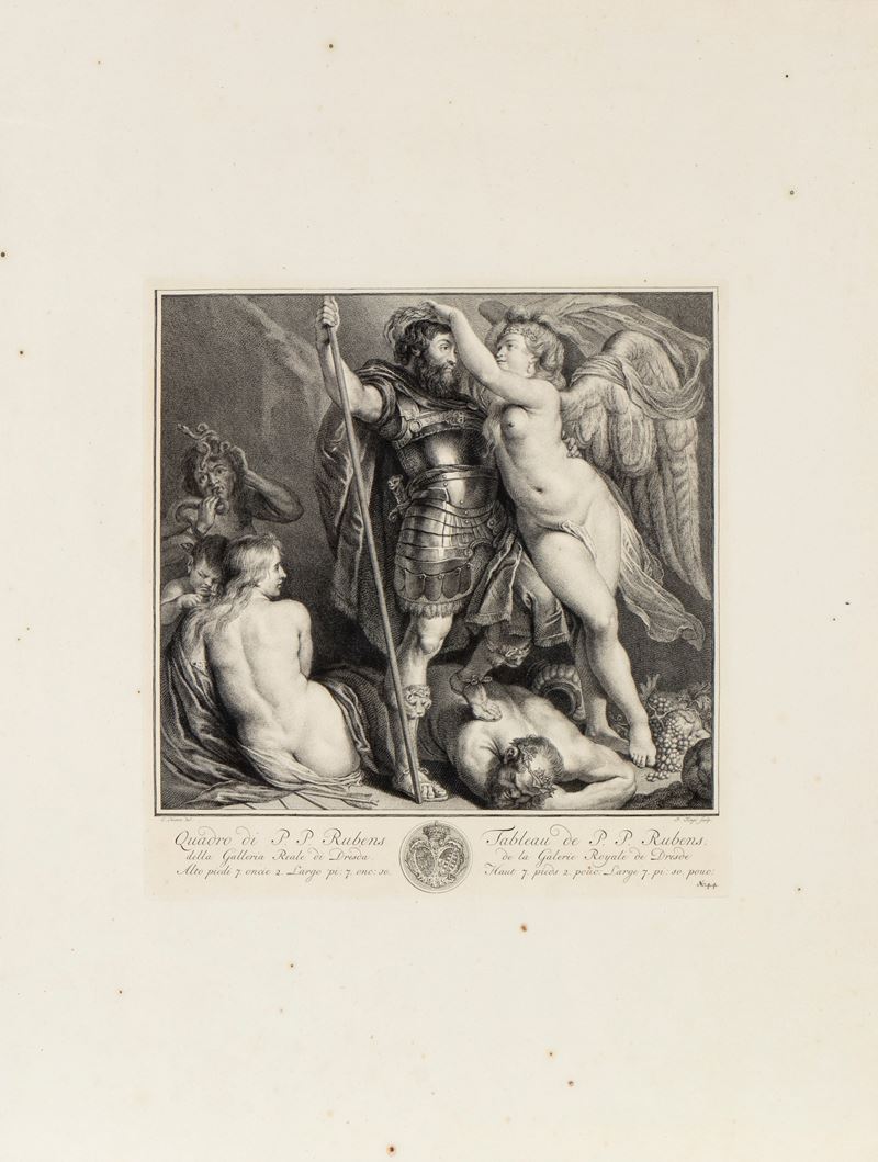 Pieter Tanjé - Virtue Triumphant, acquaforte e bulino